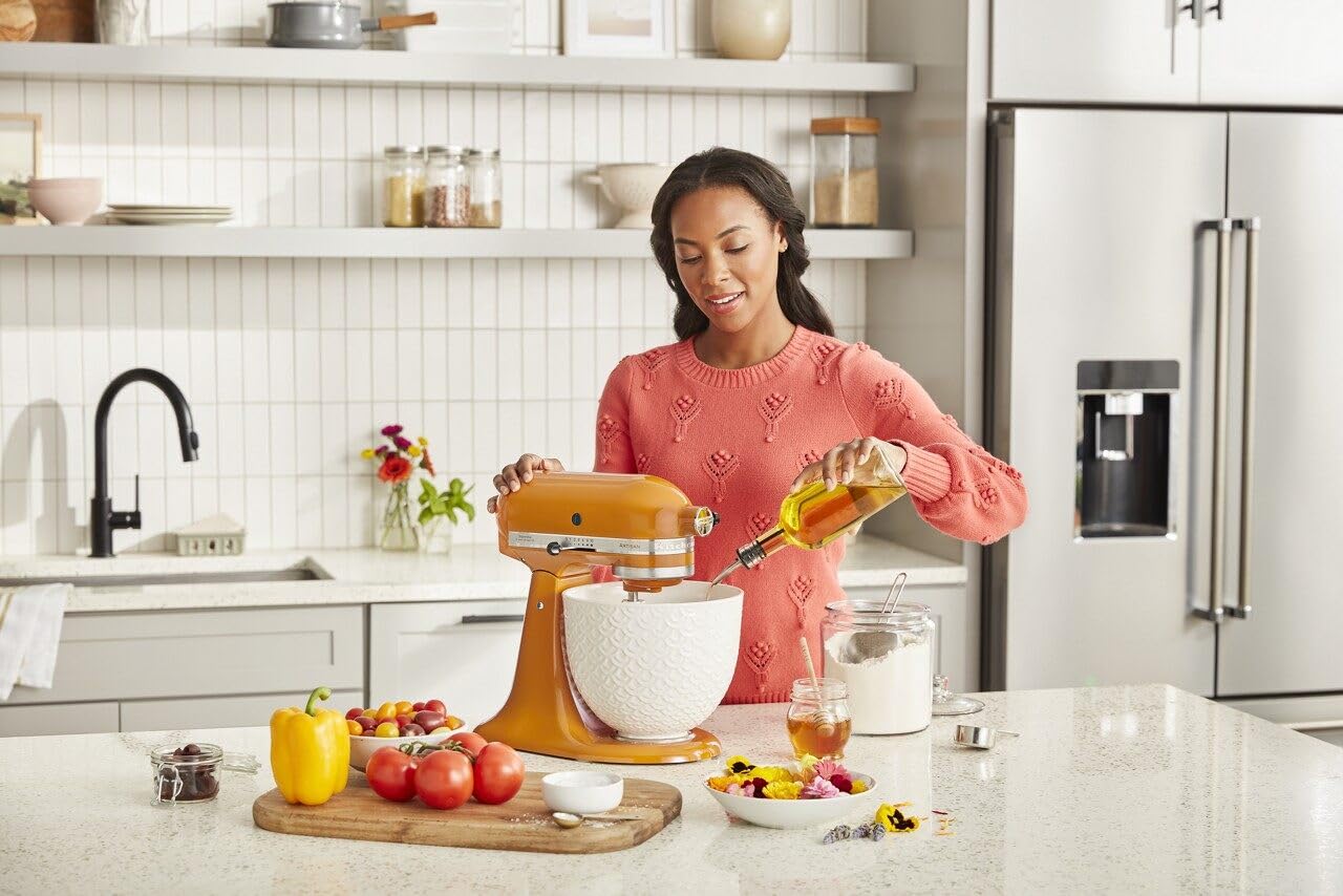 kitchenaid-5-quart-textured-ceramic-bowl-for-tilt-head-stand-mixers-white-mermai image 4