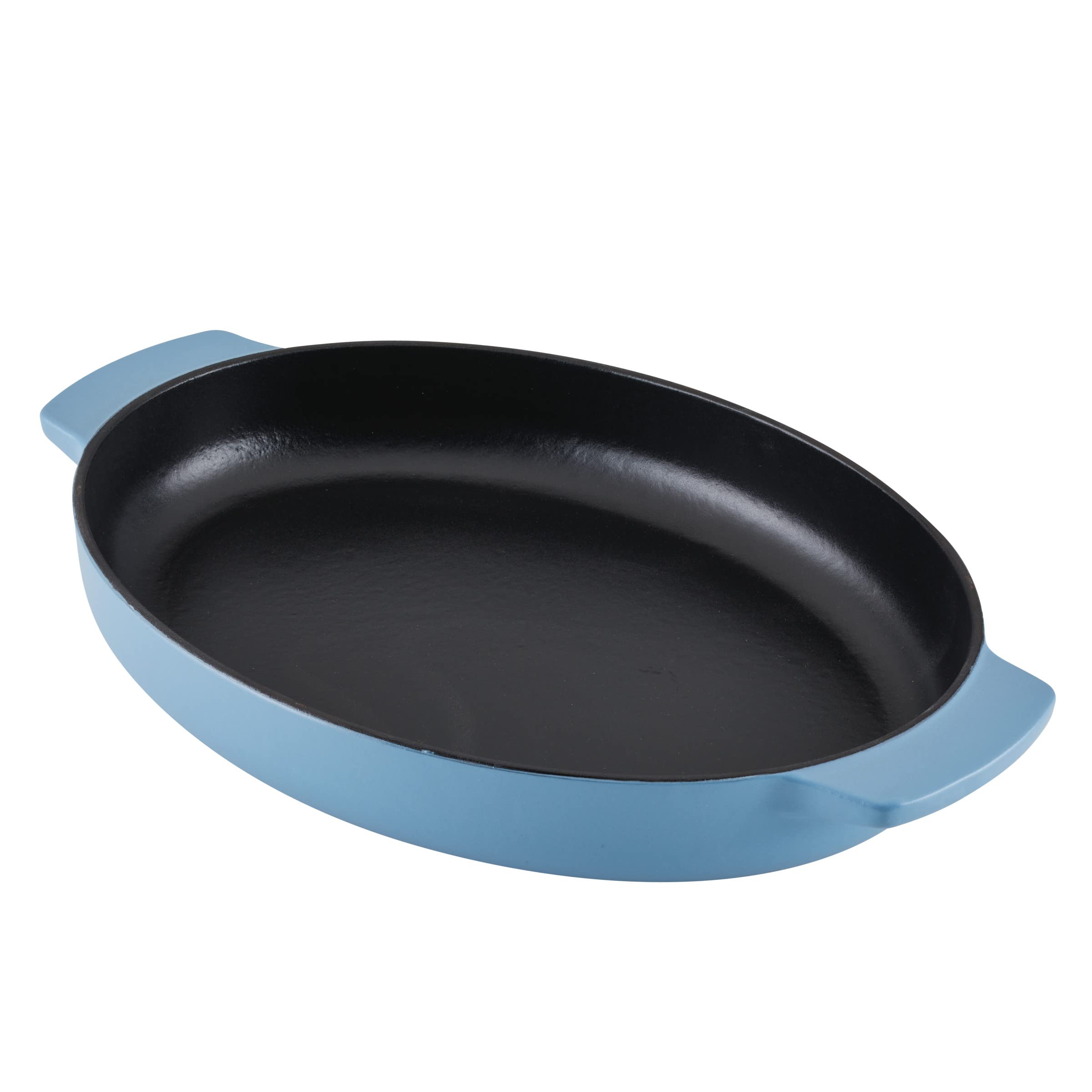 kitchenaid-enameled-cast-iron-au-gratin-oval-roasting-pan-2-5-quart-blue-velvet image 1