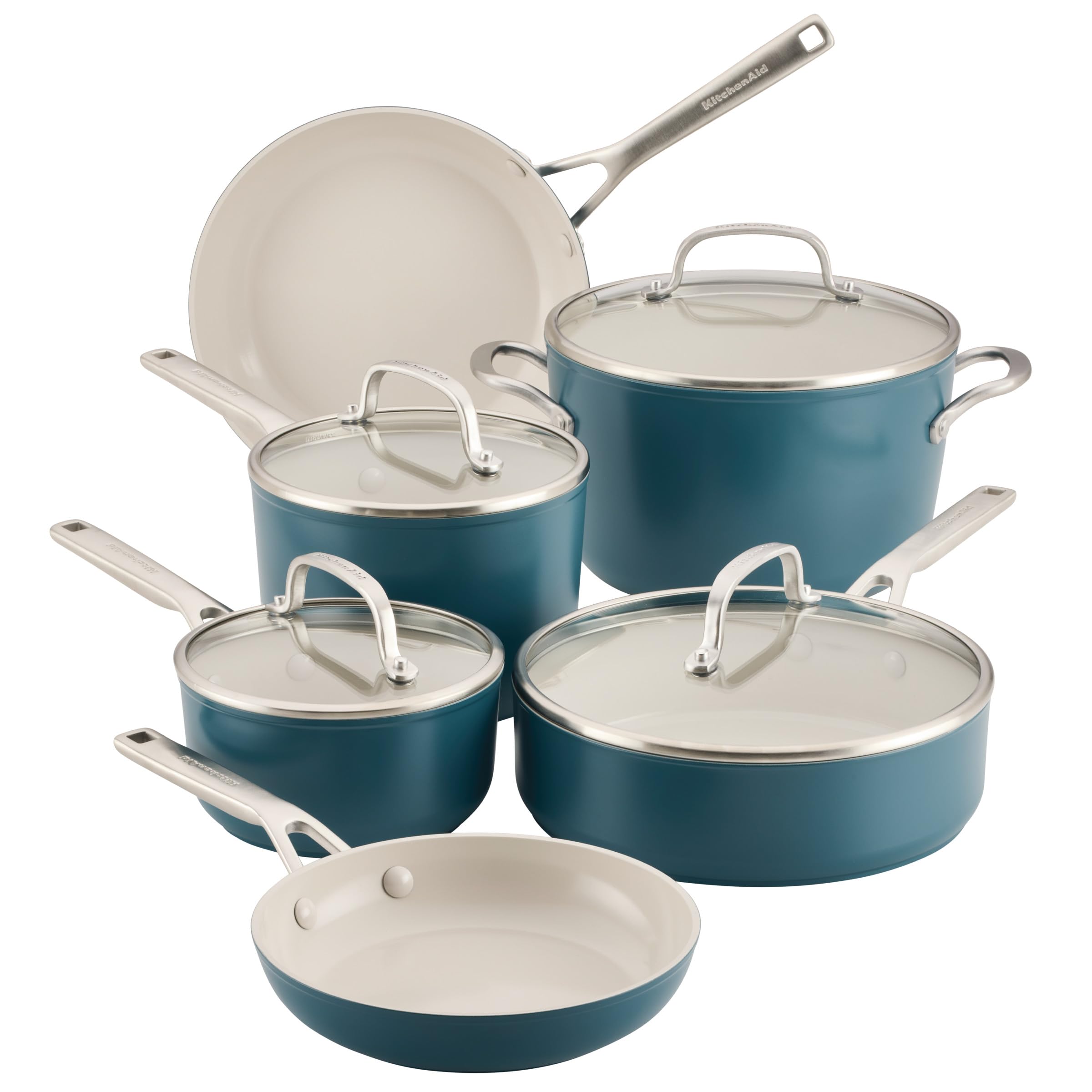 kitchenaid-hard-anodized-ceramic-induction-10-piece-cookware-set-agave-blue image 1
