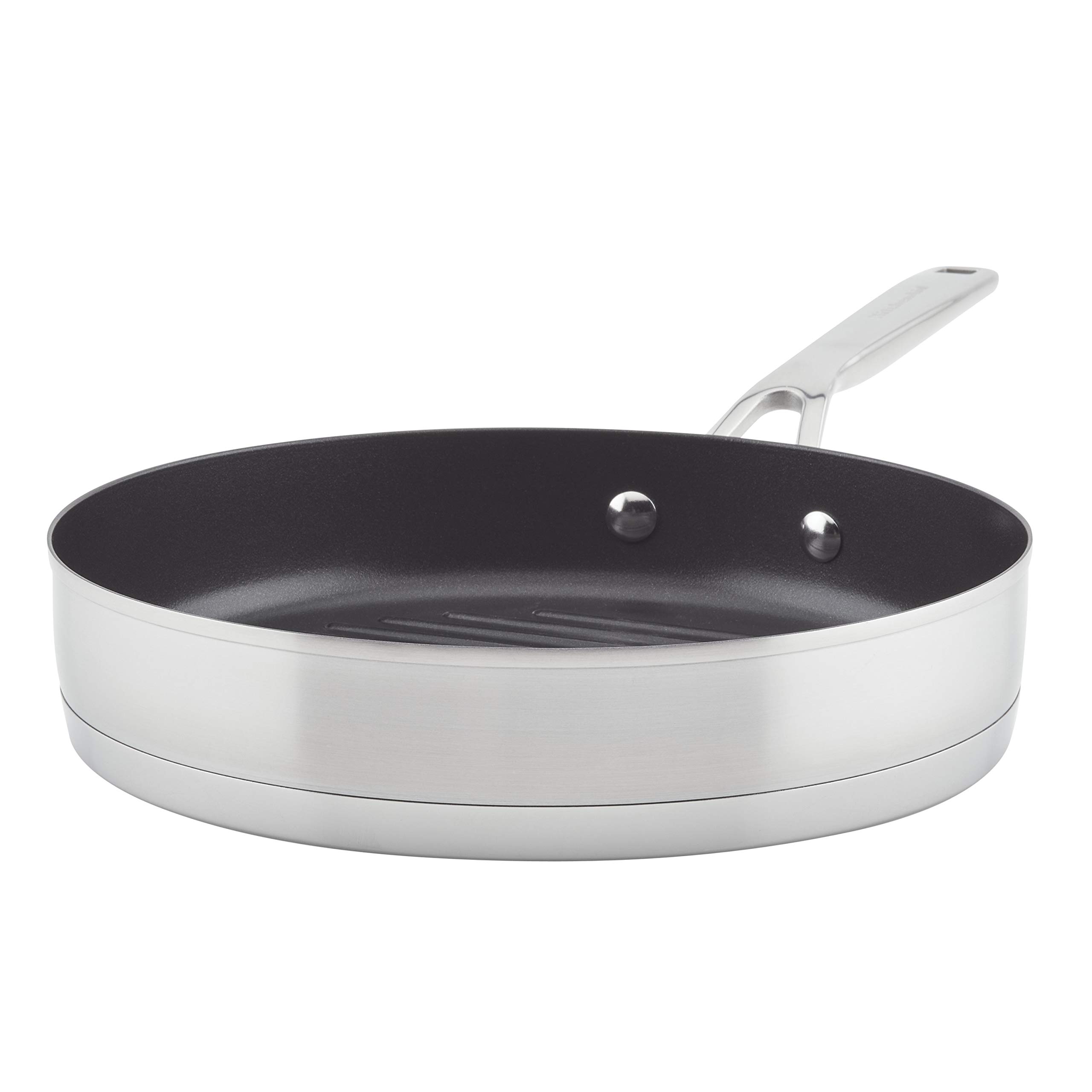 kitchenaid-10-25-inch-3-ply-nonstick-grill-pan-brushed-stainless-steel image 1
