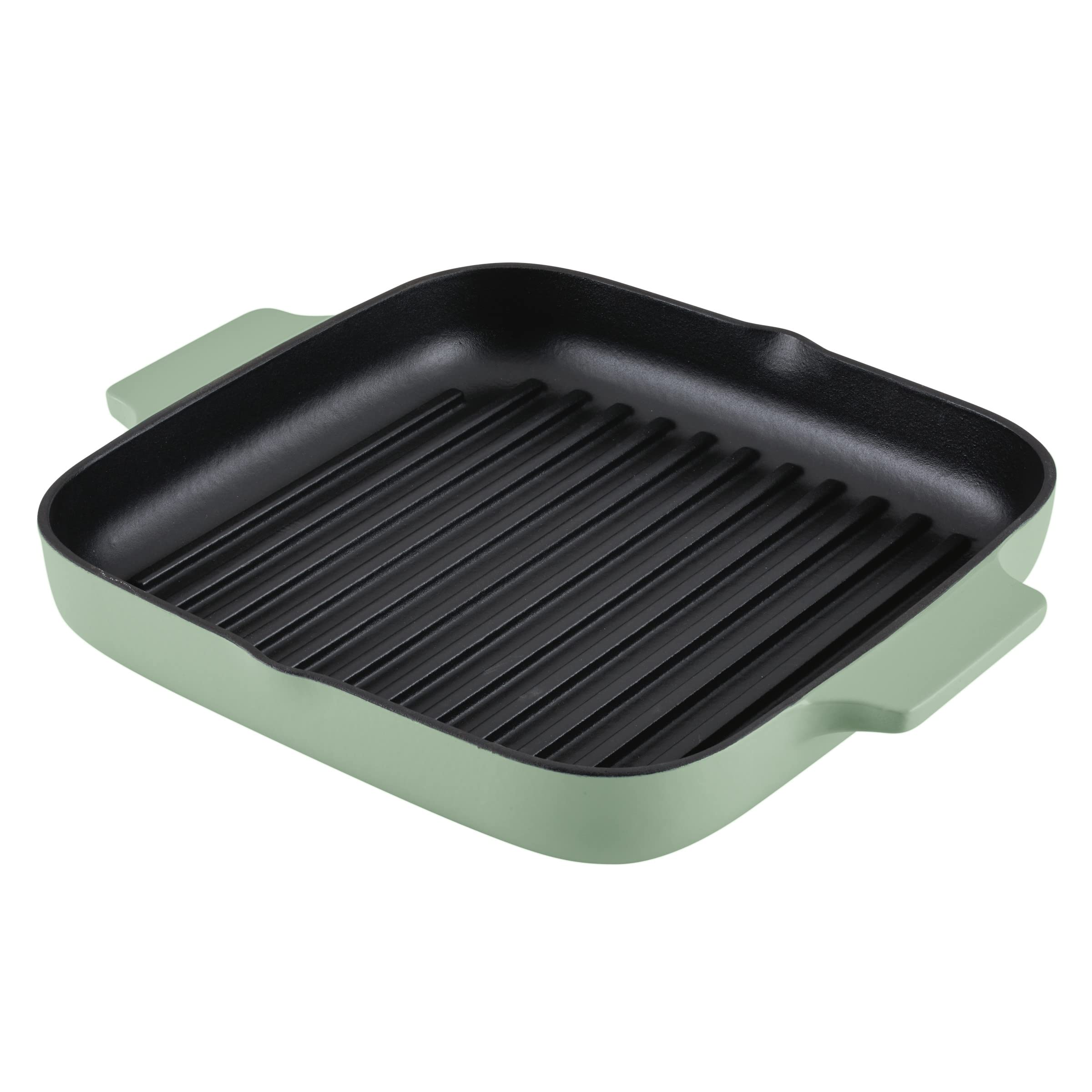 kitchenaid-enameled-cast-iron-square-grill-and-roasting-pan-11-inch-pistachio image 1