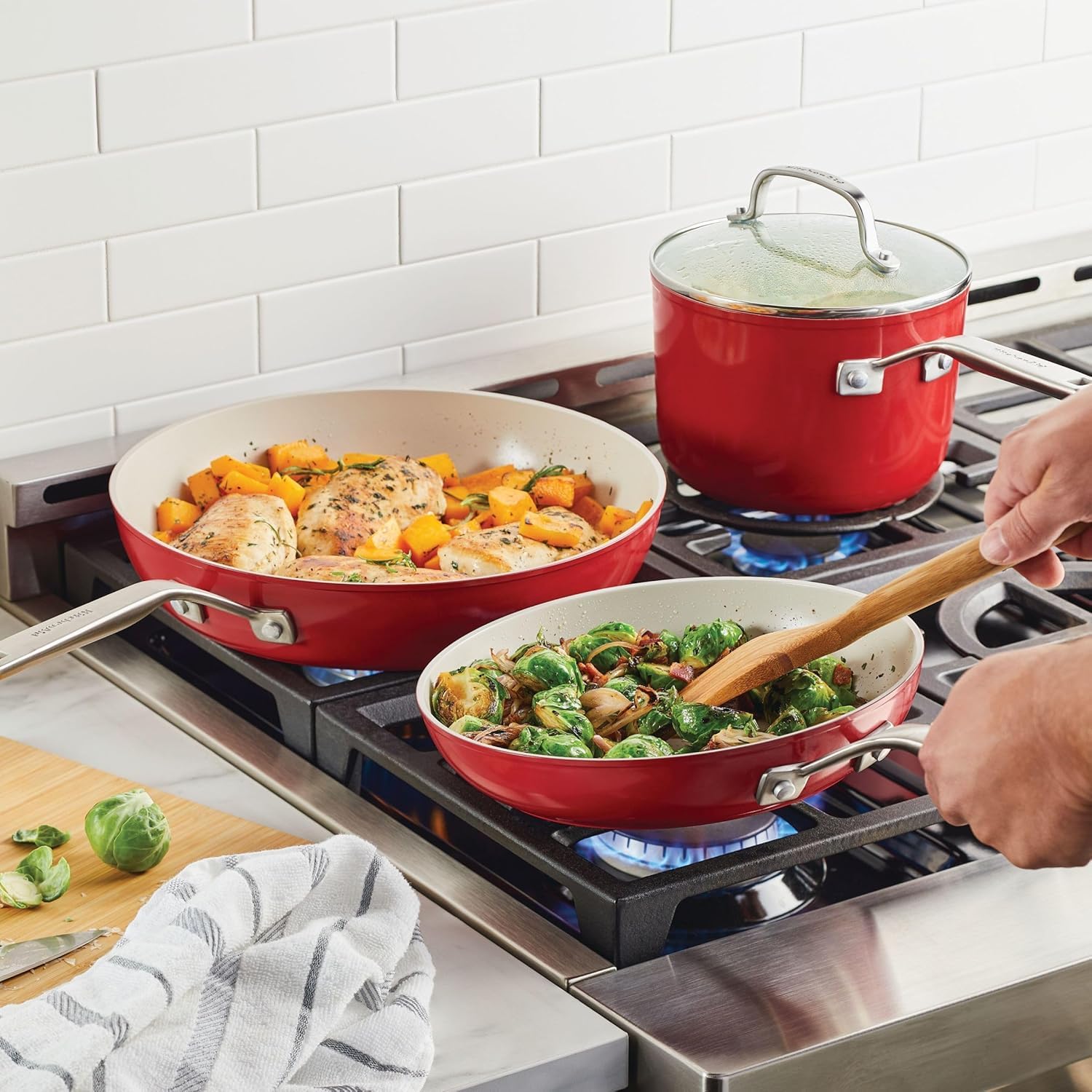 kitchenaid-hard-anodized-ceramic-9-piece-nonstick-cookware-set-empire-red image 6