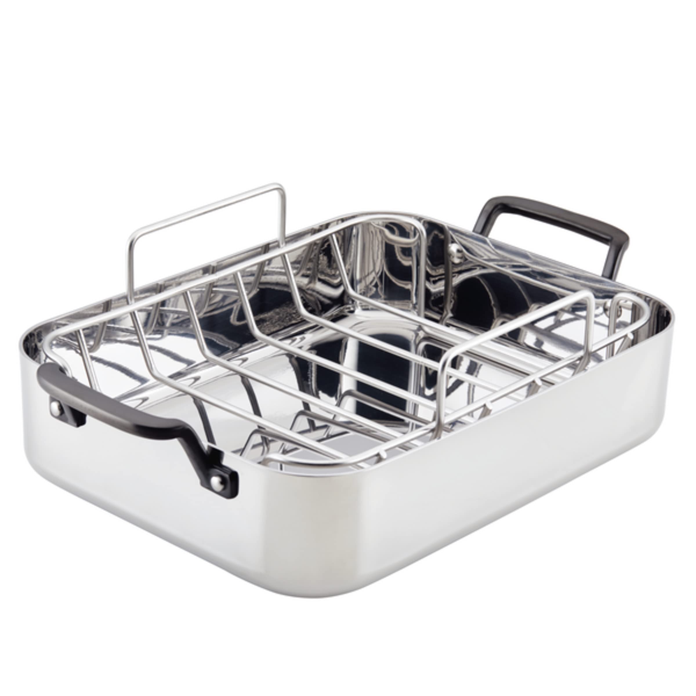 kitchenaid-5-ply-clad-stainless-steel-roaster-with-removable-rack-15-x-11-5-poli image 1