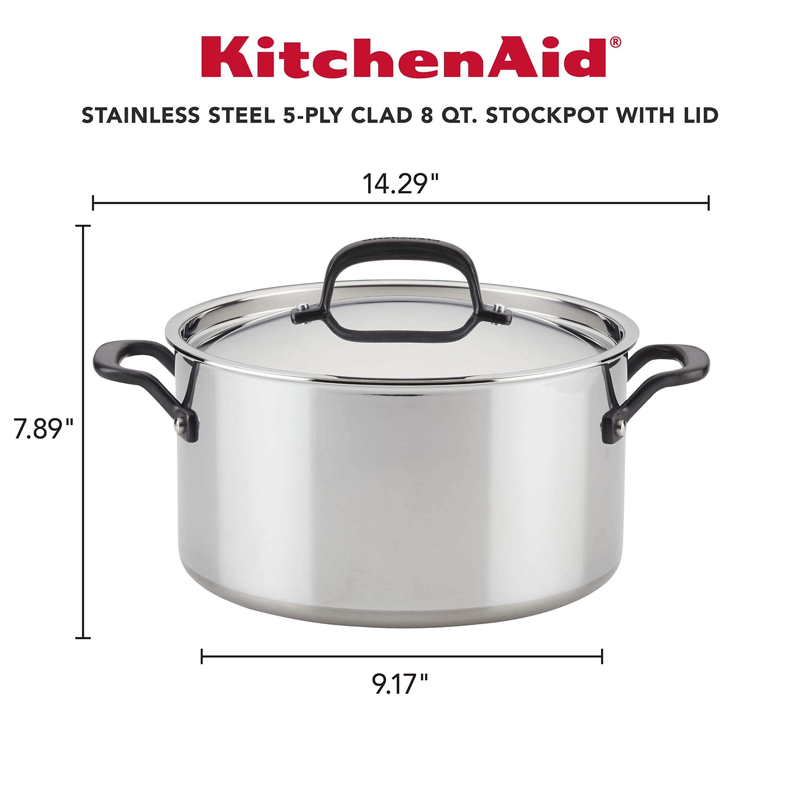 kitchenaid-5-ply-clad-polished-stainless-steel-stock-pot-stockpot-with-lid-8-qua image 2
