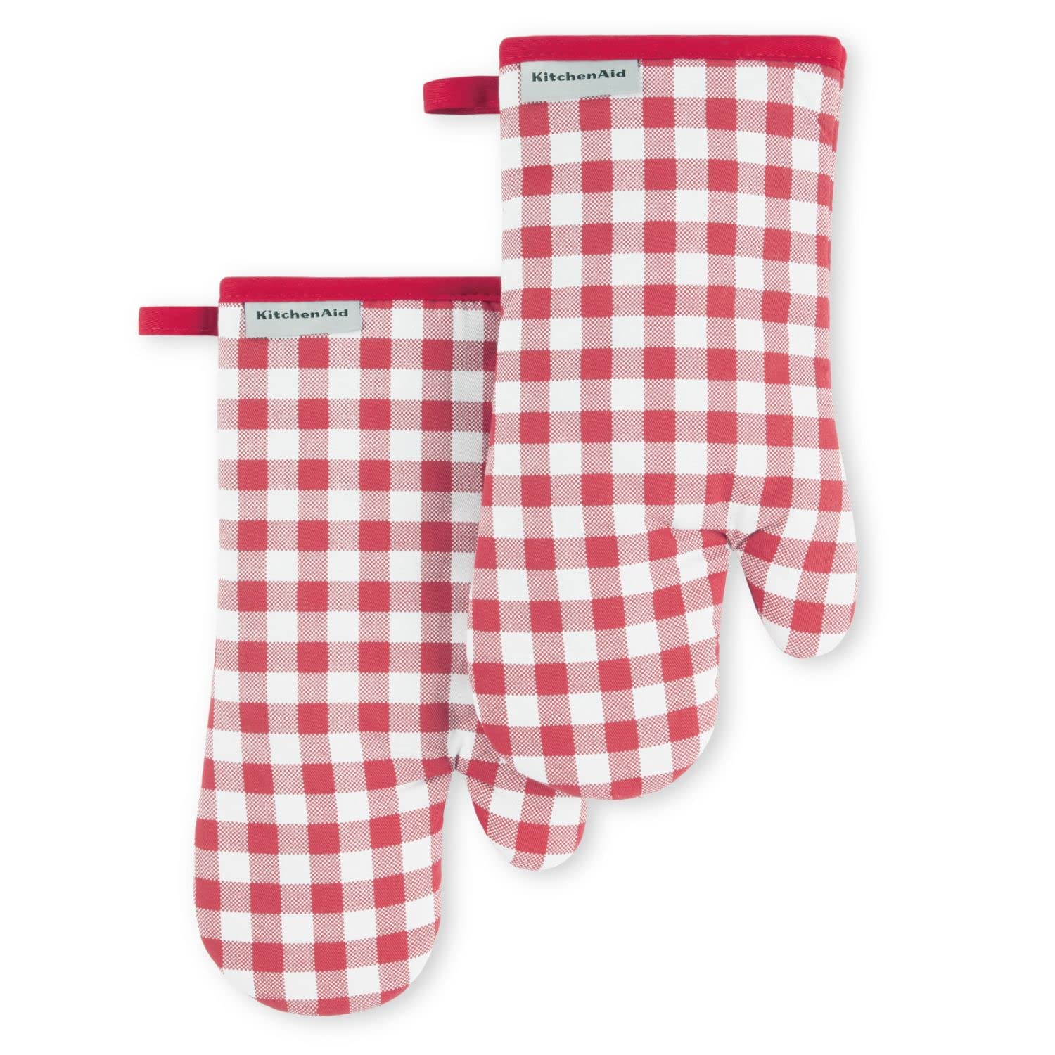 kitchenaid-gingham-oven-mitt-2-pack-passion-red-7-x13 image 1