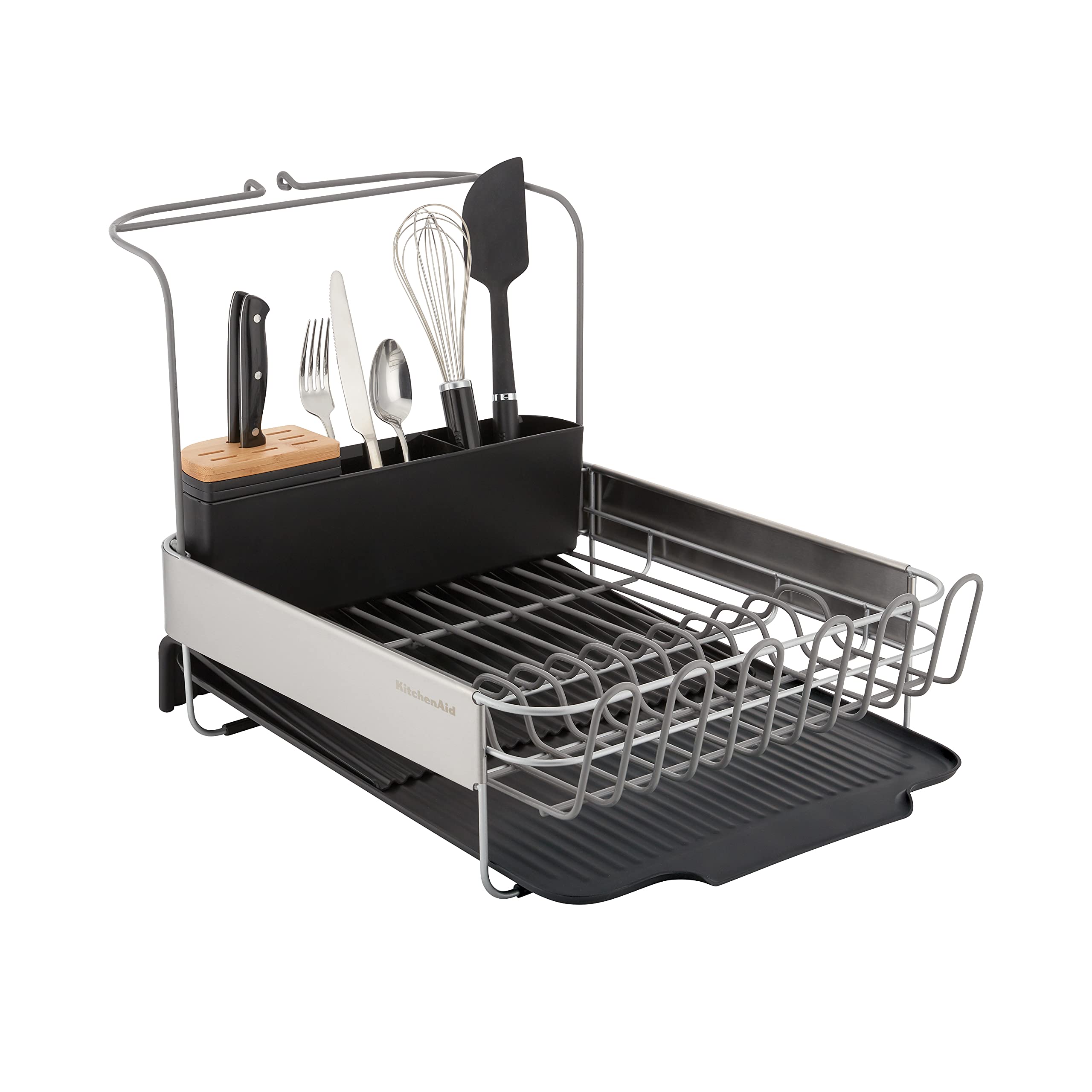 kitchenaid-full-size-expandable-dish-rack-with-self-draining-angled-drainboard-r image 2