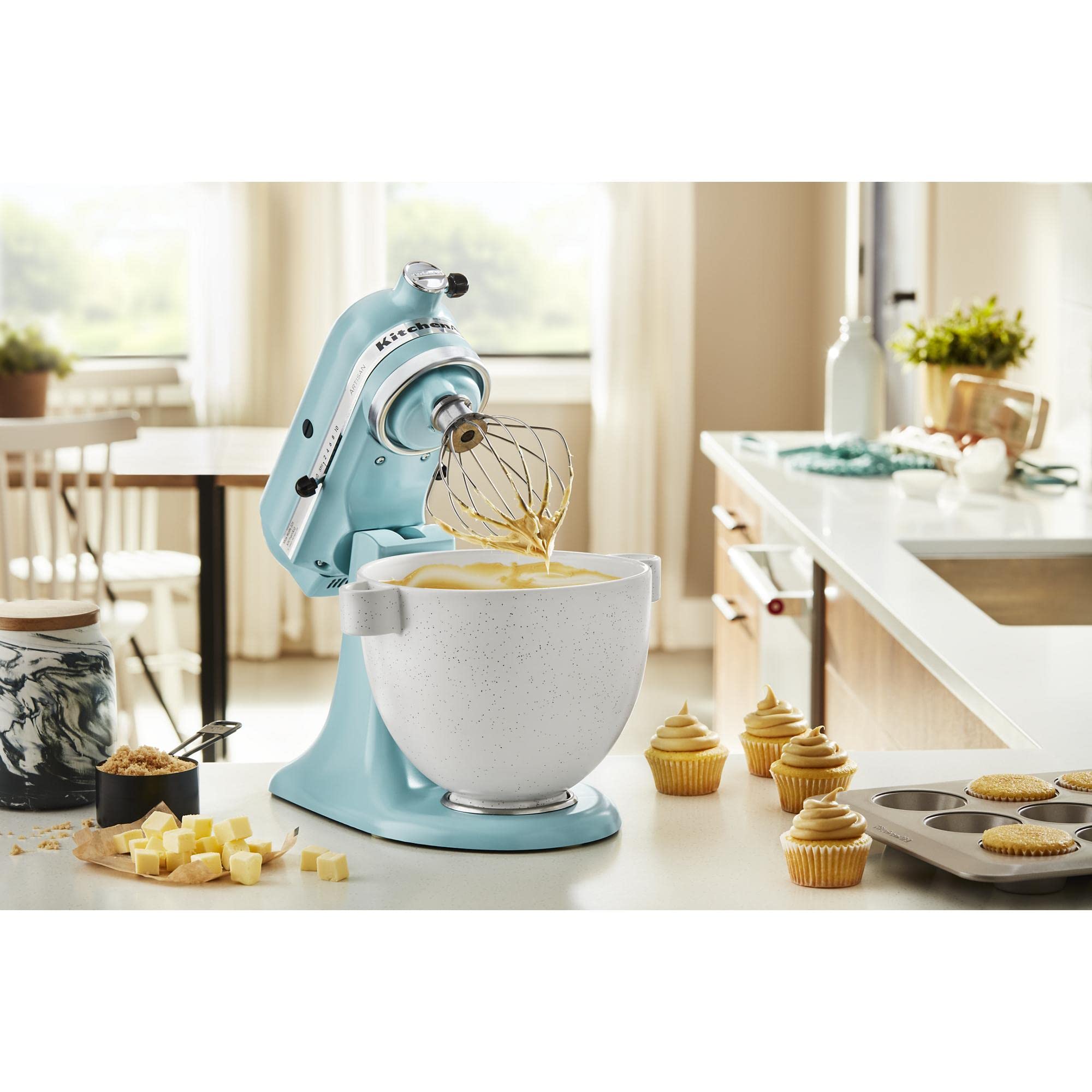 kitchenaid-5-quart-ceramic-bowl-for-tilt-head-stand-mixers-ksm2cb5pss-speckled-s image 4