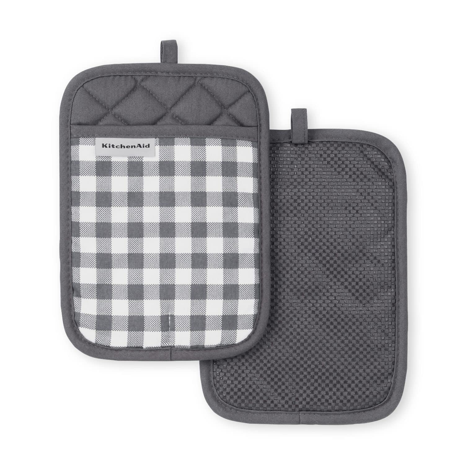 kitchenaid-gingham-pot-holder-2-pack-set-passion-red-7-x10 image 5
