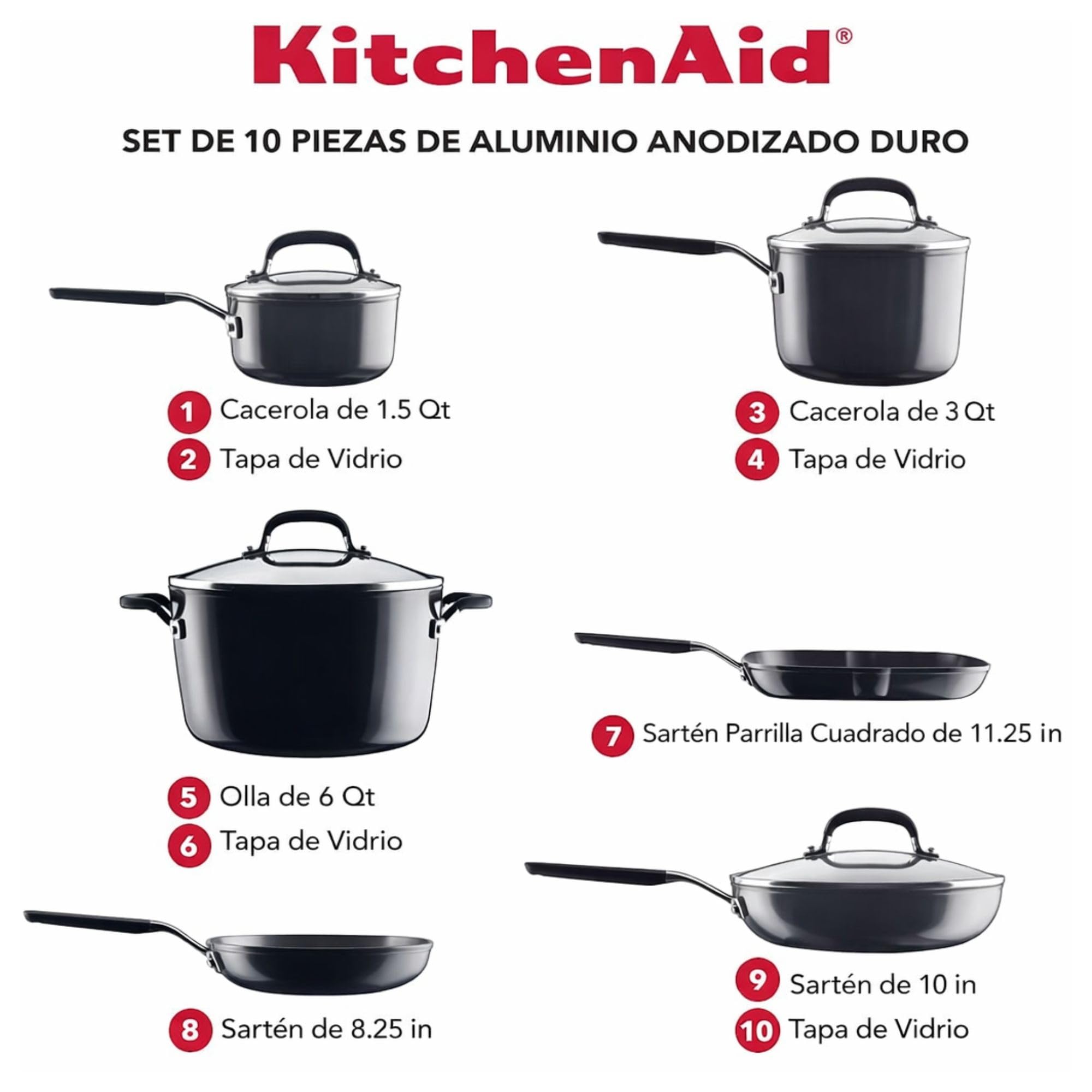 kitchenaid-hard-anodized-nonstick-cookware-set-10-piece-onyx-black image 2