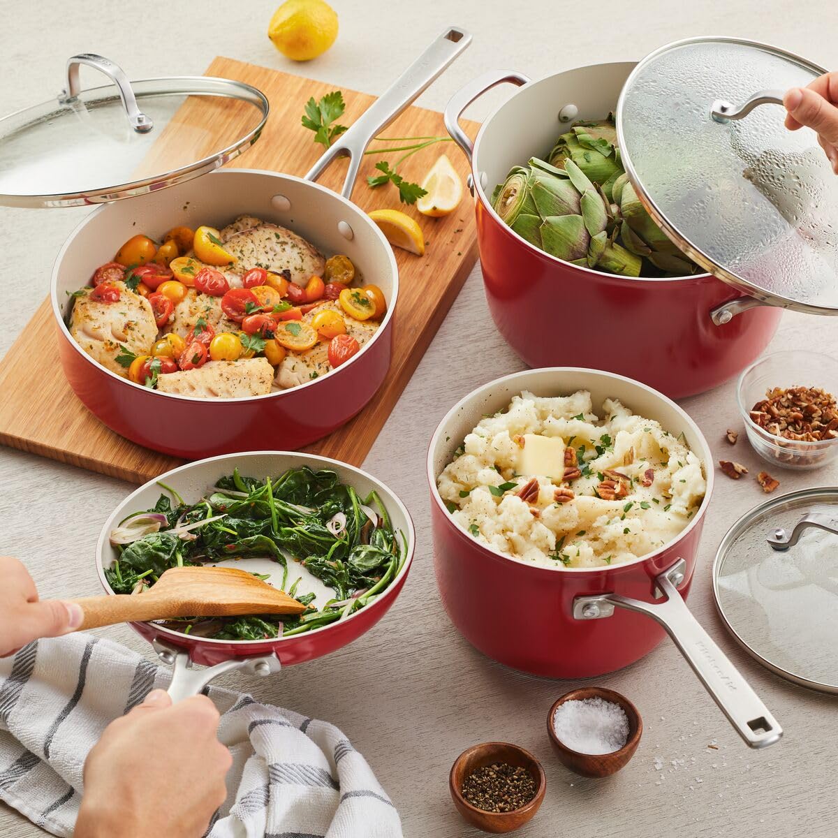 kitchenaid-hard-anodized-ceramic-9-piece-nonstick-cookware-set-empire-red image 7