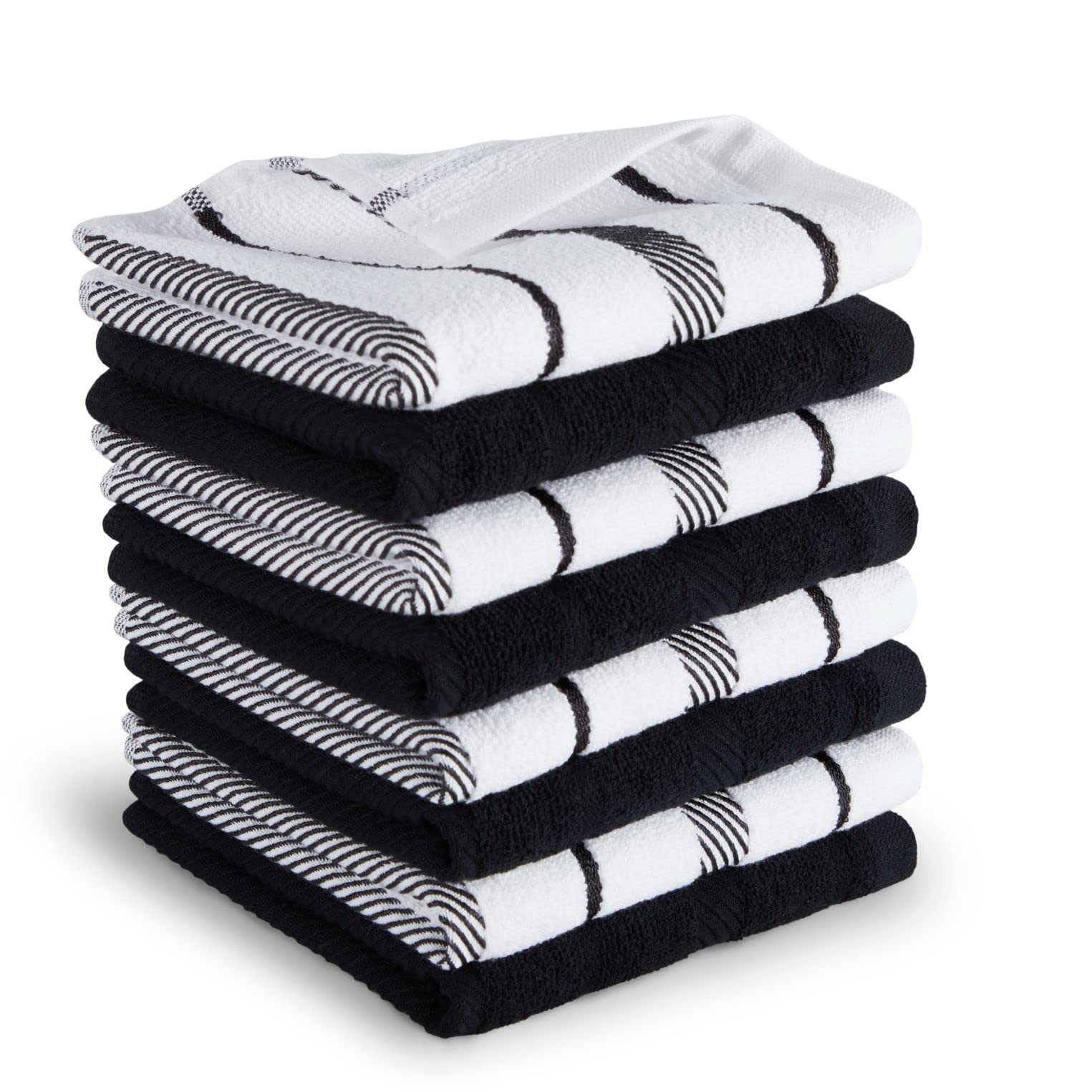 kitchenaid-albany-dishcloth-8-piece-set-charcoal-grey-white-12-x12 image 8