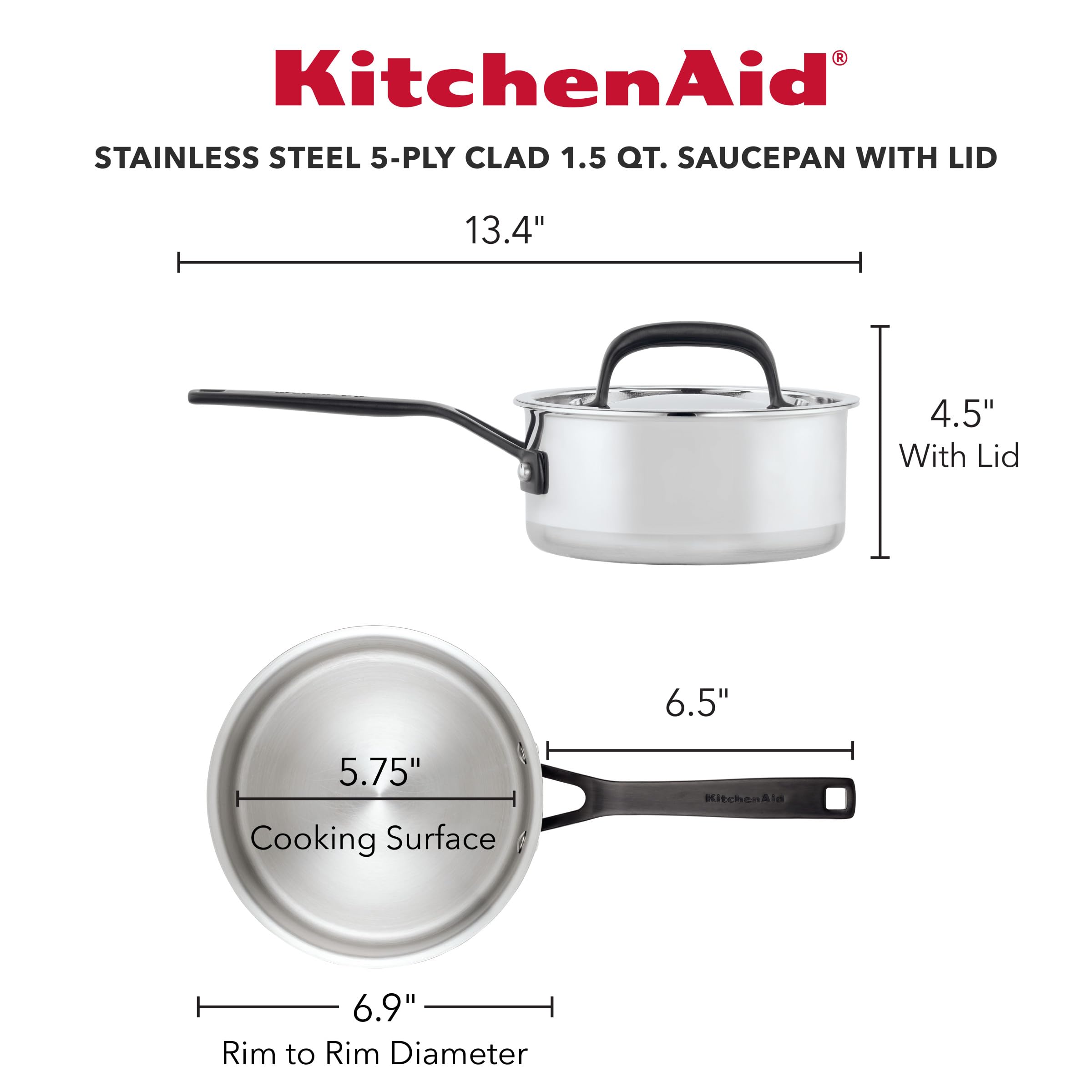 kitchenaid-5-ply-clad-stainless-steel-induction-saucepan-with-lid-1-5-quart-poli image 2