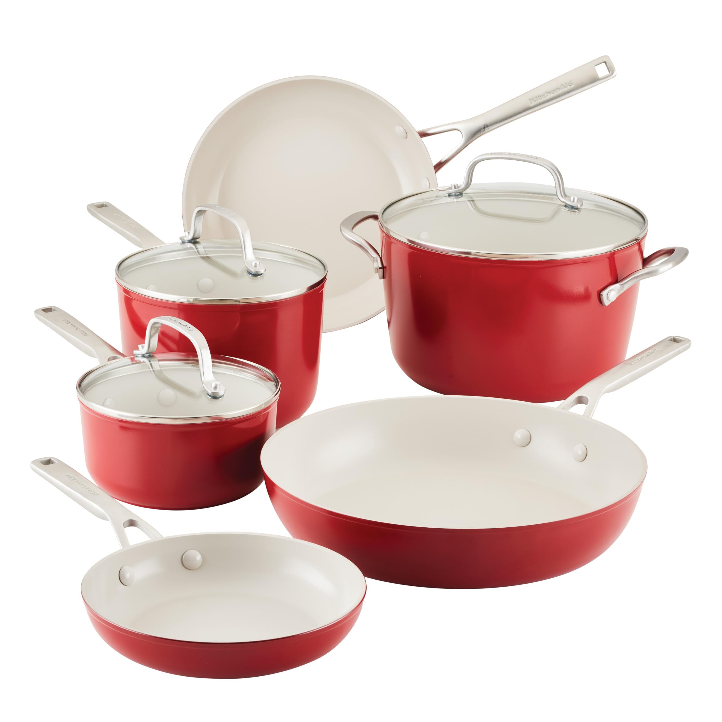 kitchenaid-hard-anodized-ceramic-9-piece-nonstick-cookware-set-empire-red image 1