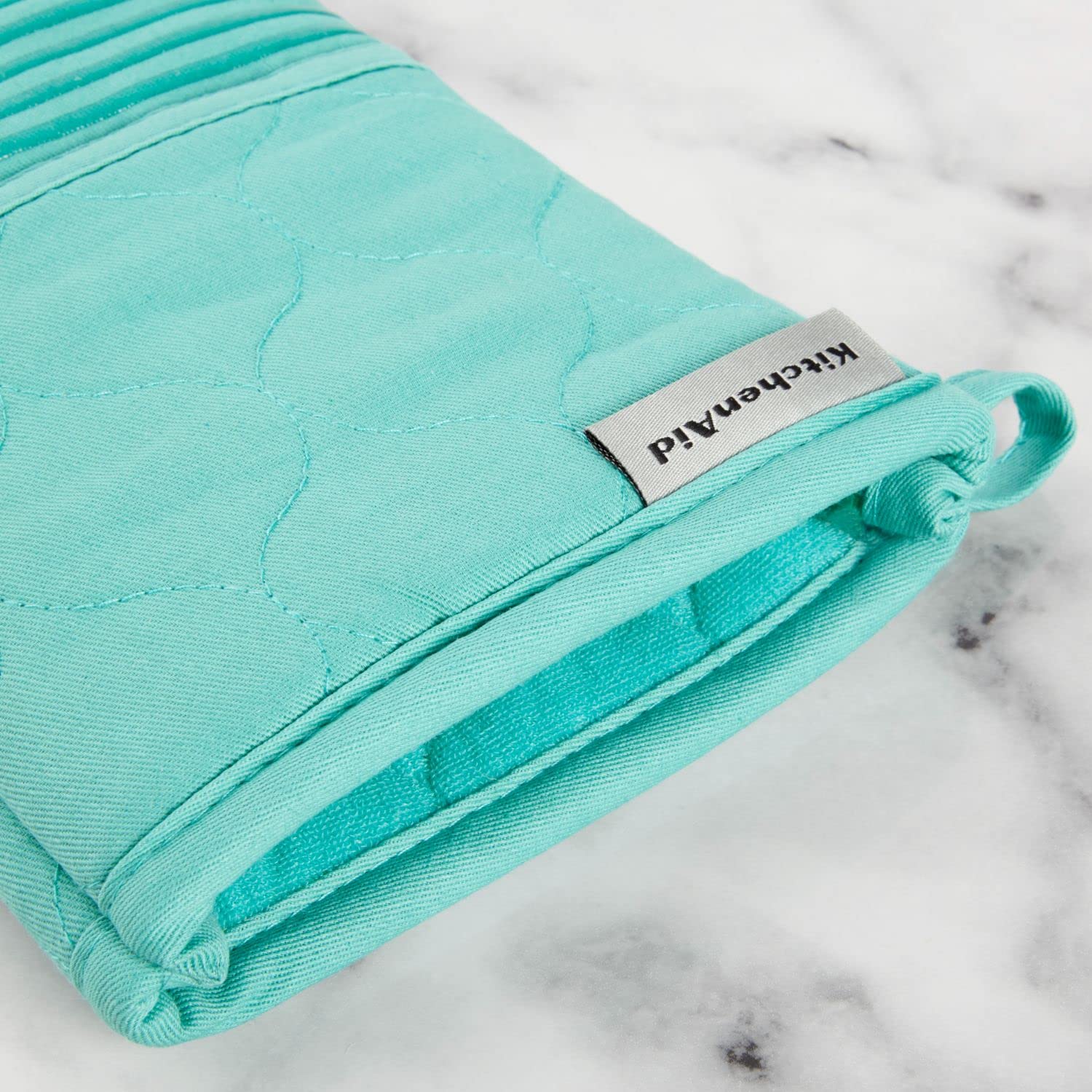 kitchenaid-quilted-cotton-terry-cloth-4-piece-kitchen-set-aqua-sky image 7