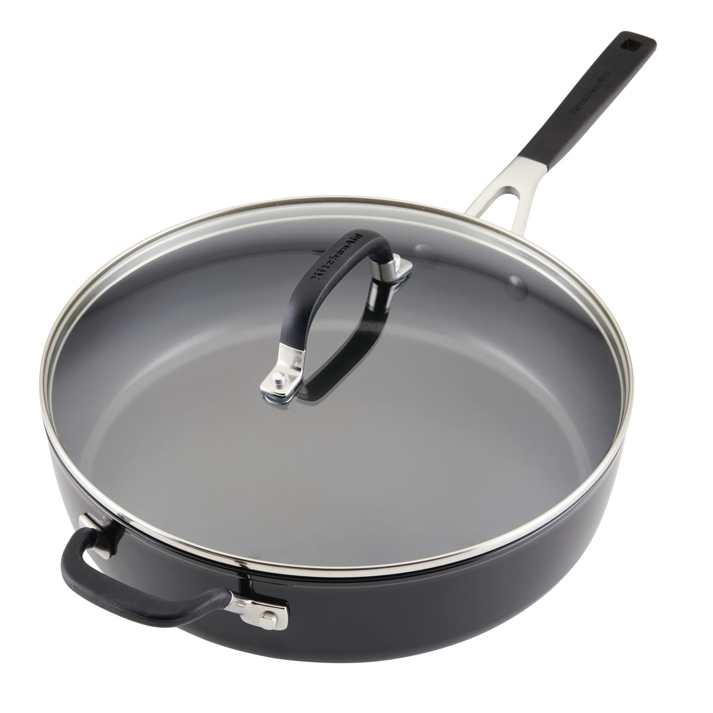 kitchenaid-hard-anodized-nonstick-saute-pan-with-tempered-glass-lid-silicone-gri image 3