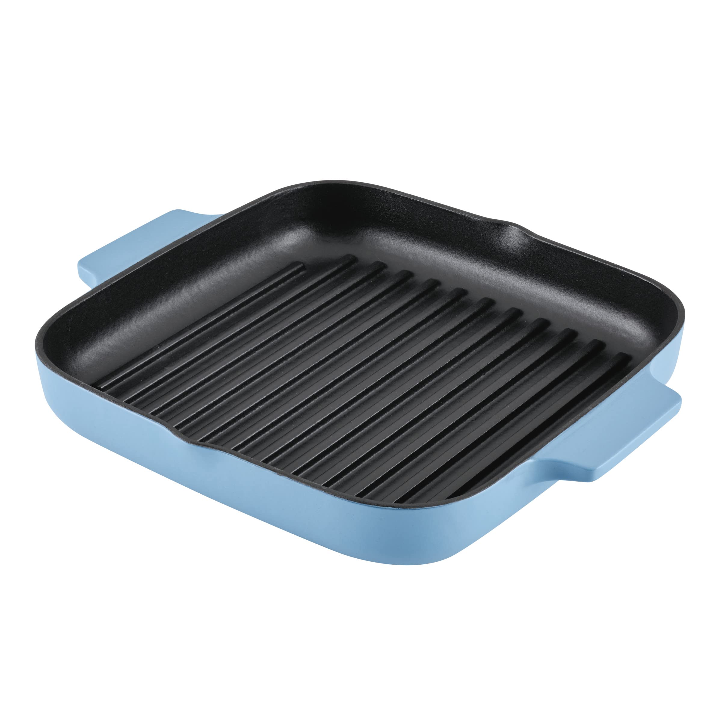 kitchenaid-enameled-cast-iron-square-grill-and-roasting-pan-11-inch-blue-velvet image 1