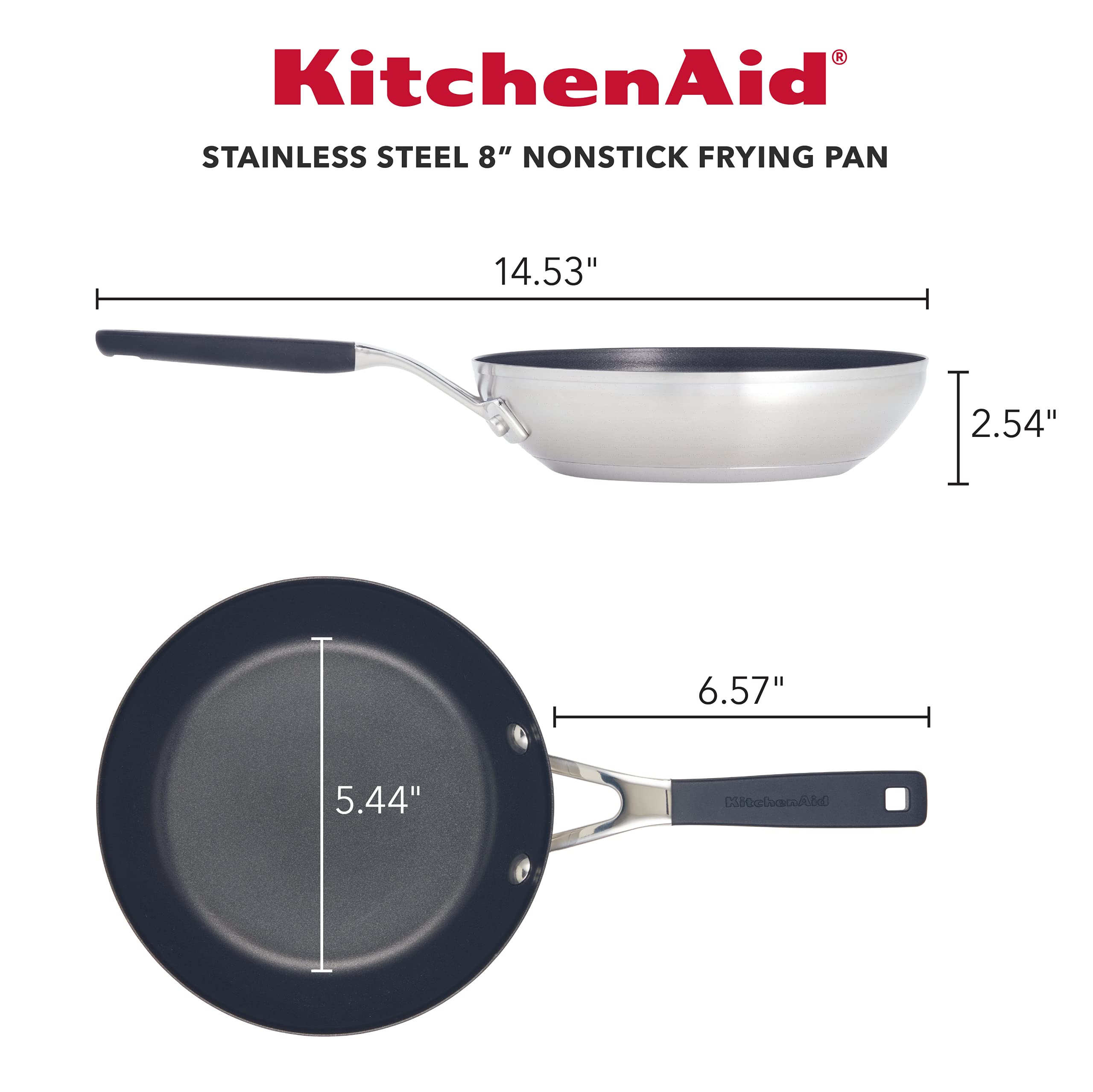 kitchenaid-71019-stainless-steel-nonstick-frying-pan-skillet-8-inch-brushed-stai image 2