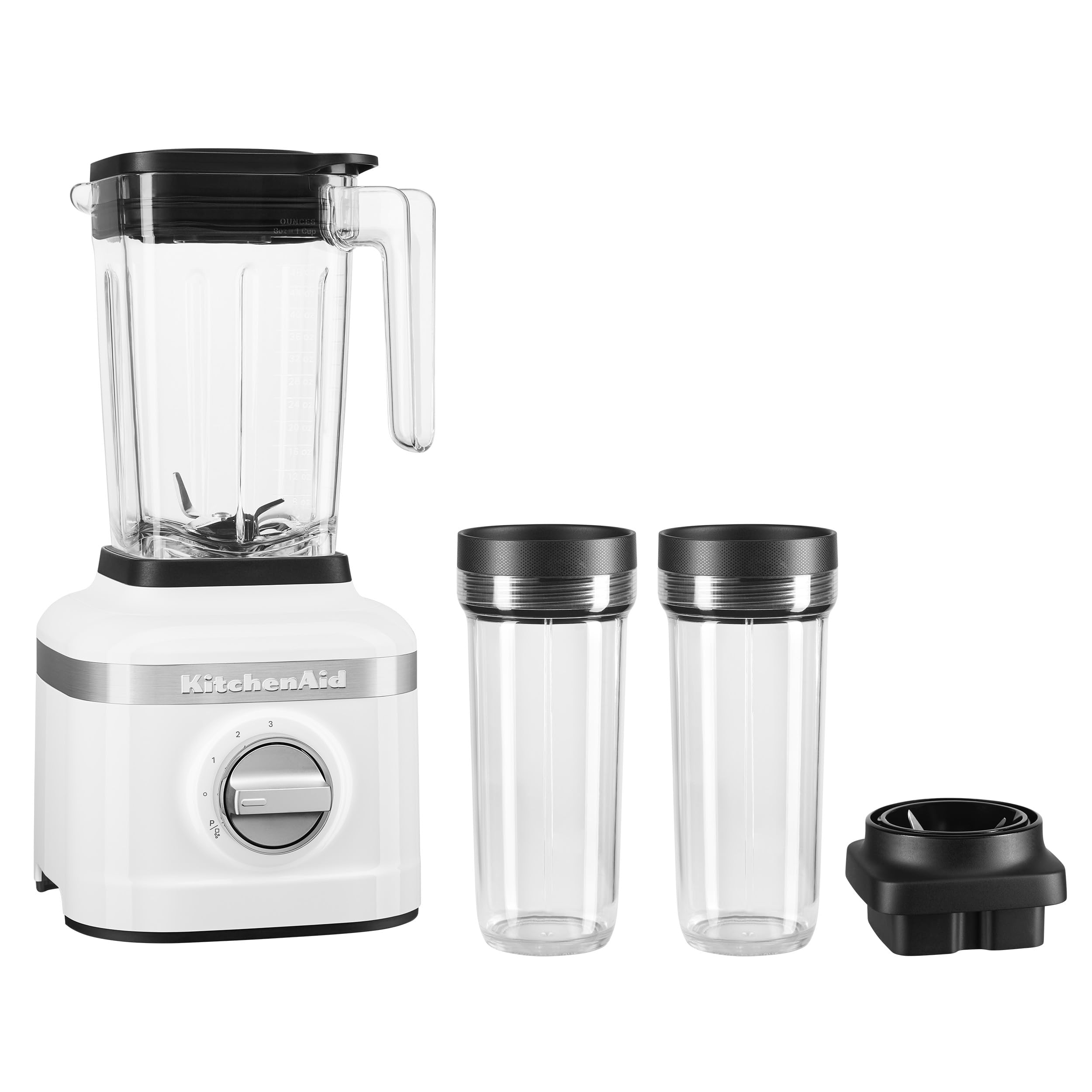 kitchenaid-k150-3-speed-ice-crushing-blender-with-2-personal-jars-ksb1332y-white image 1
