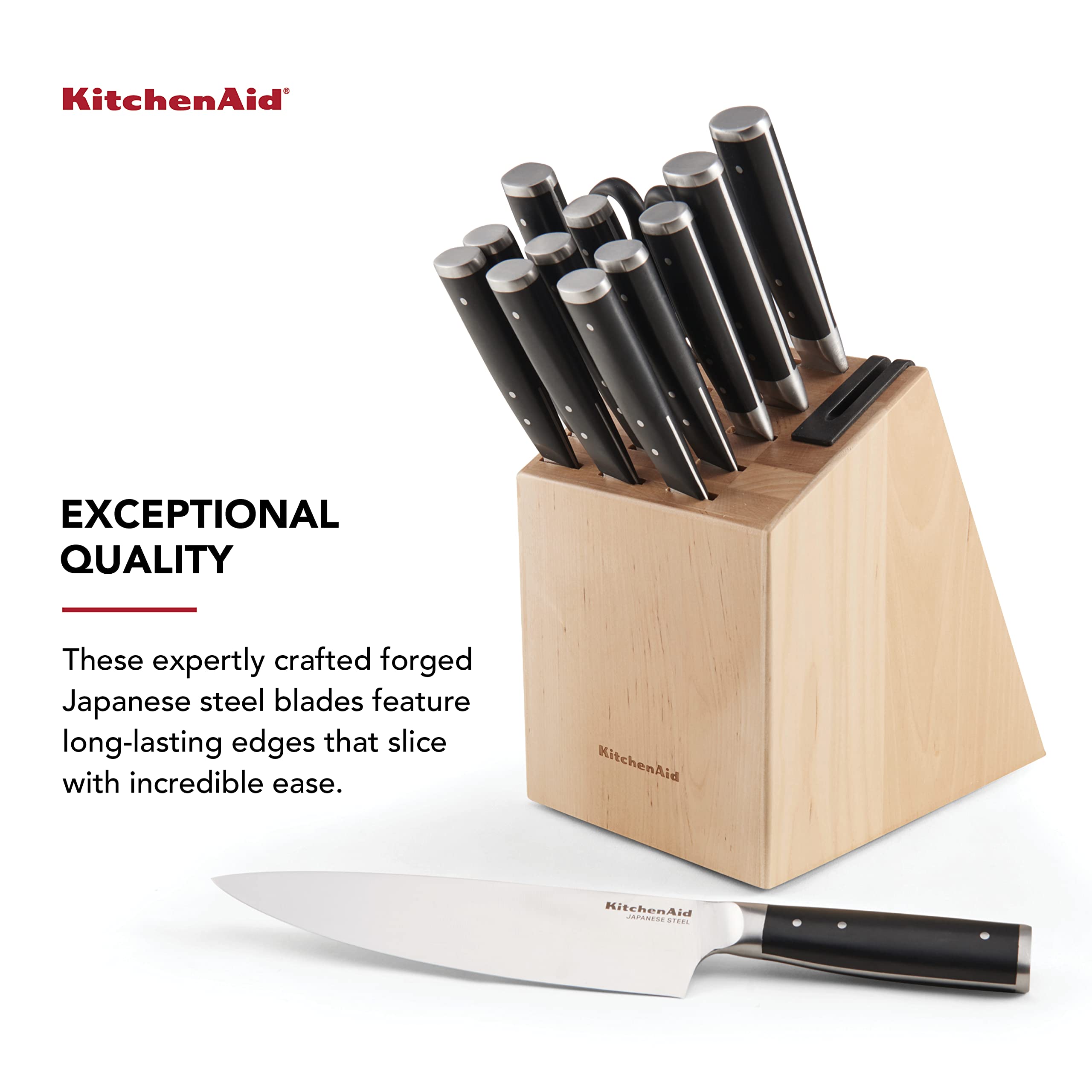 kitchenaid-gourmet-forged-14-piece-knife-block-set-birchwood-with-sharpener image 4