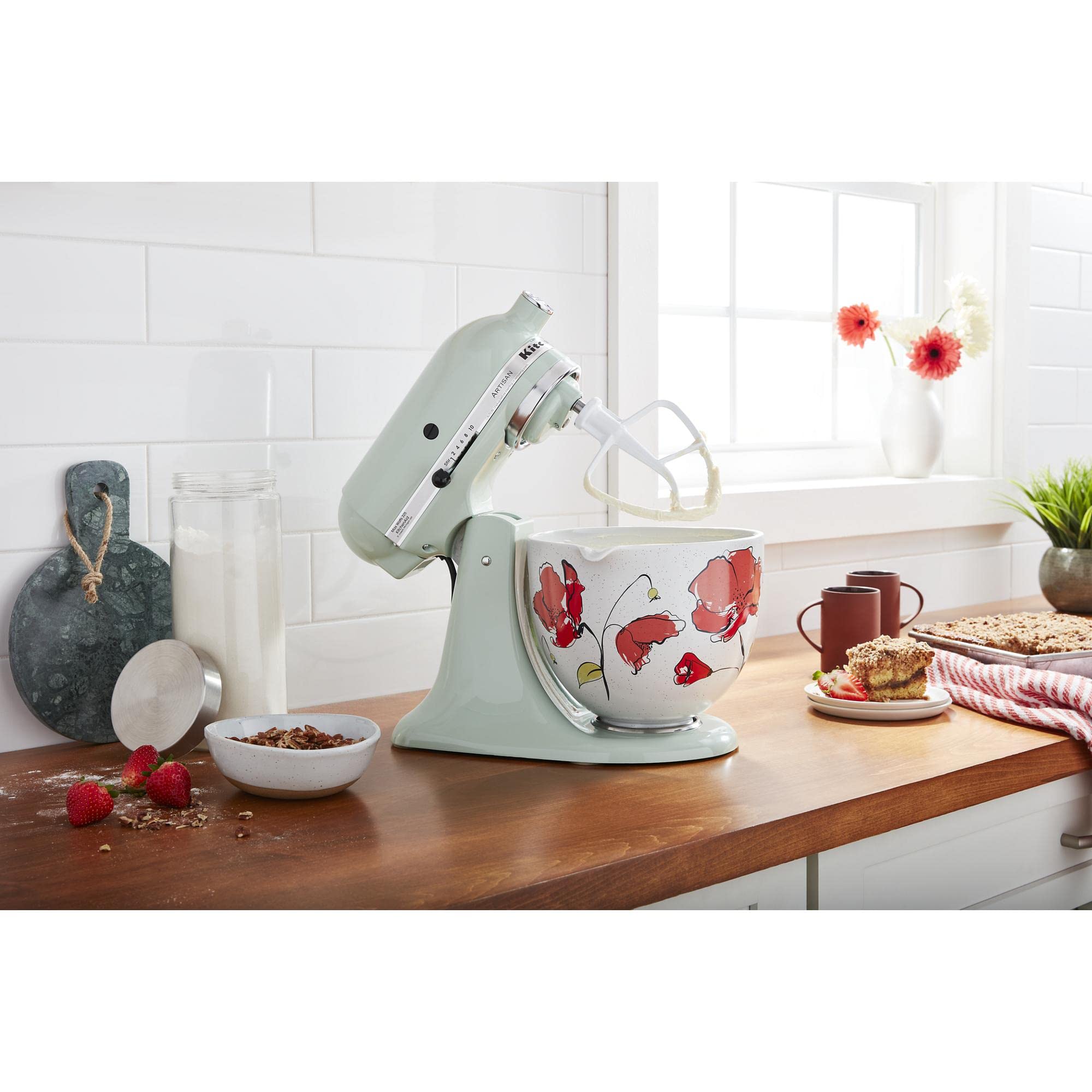 kitchenaid-5-quart-ceramic-bowl-for-tilt-head-stand-mixers-poppy-red-oven-safe-t image 5