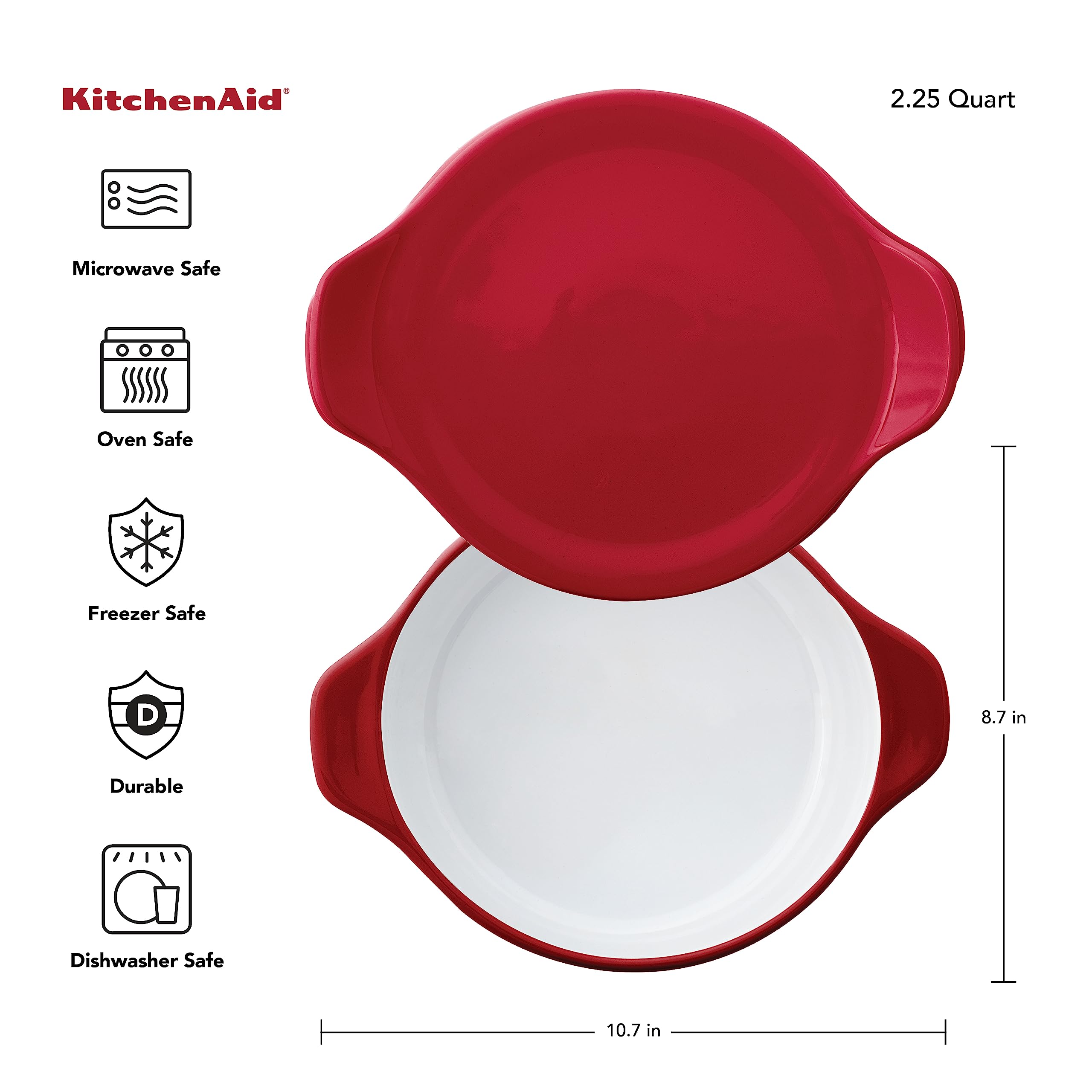 kitchenaid-vitrified-stoneware-round-casserole-baker-with-lid-trivet-2-quart image 2