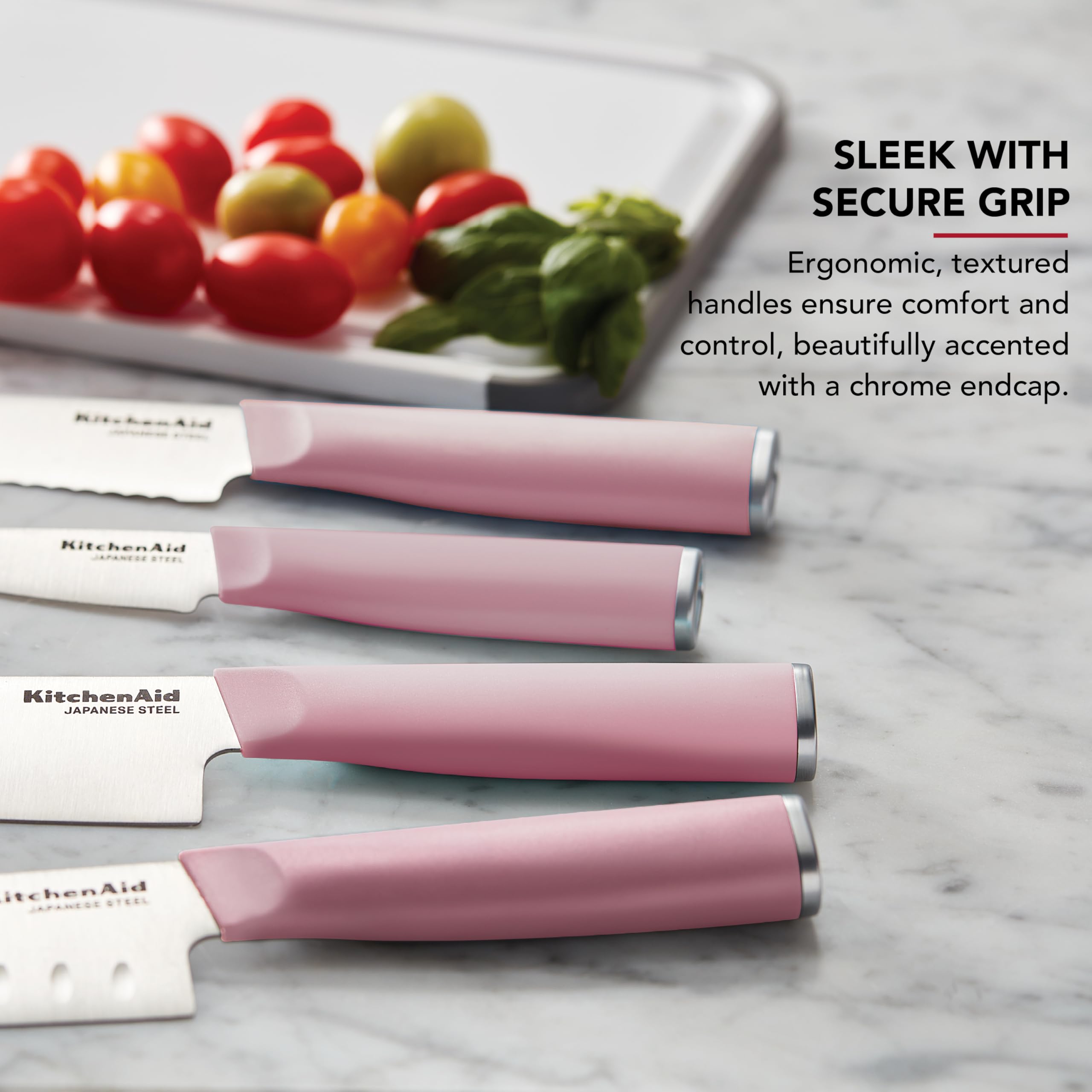 kitchenaid-4-piece-chef-knife-set-with-blade-covers-japanese-steel-dried-rose image 5