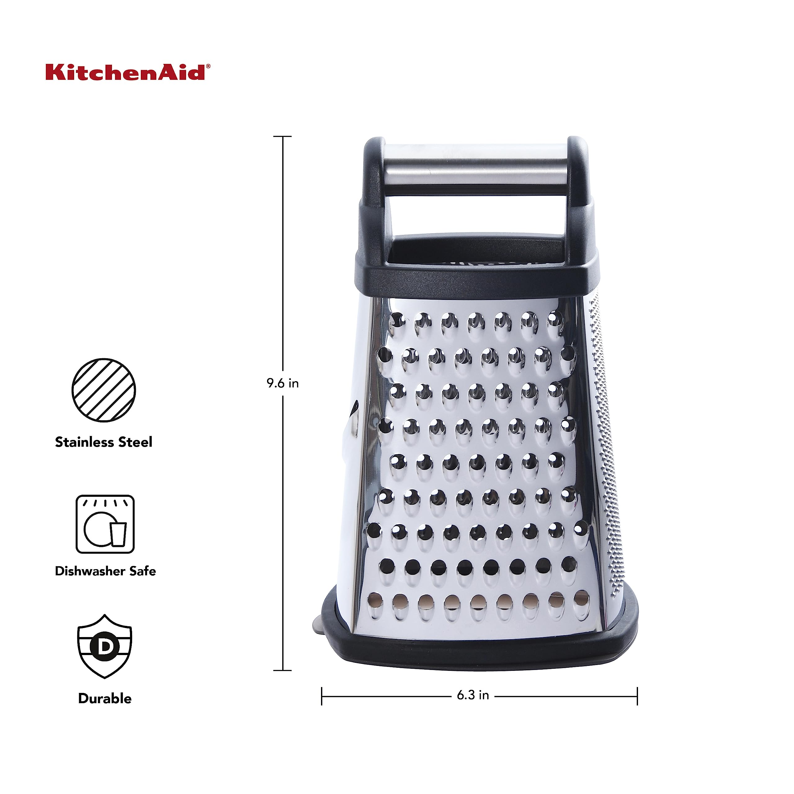kitchenaid-gourmet-box-grater-with-detachable-measuring-container-and-lid-stainl image 2