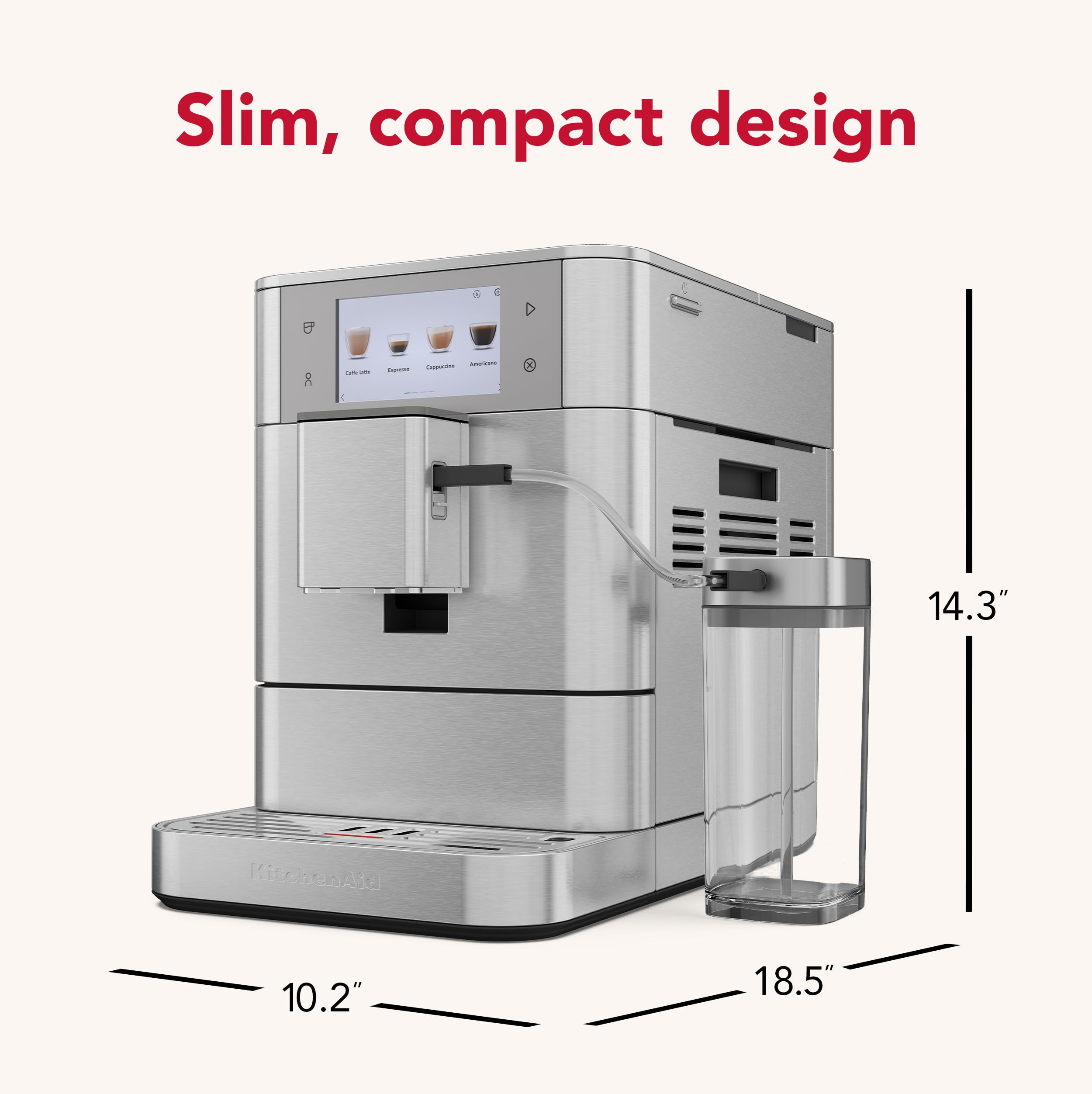 kitchenaid-fully-automatic-espresso-machine-kf8-with-milk-attachment-plant-based image 2