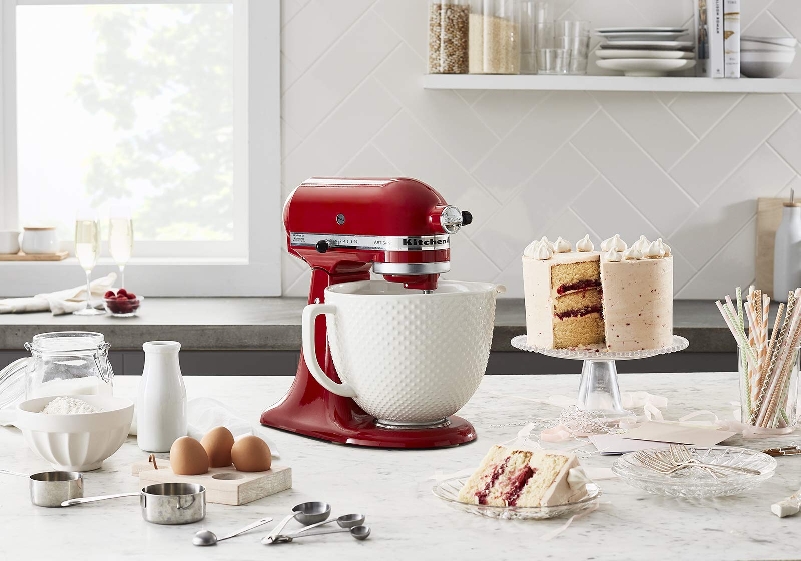 kitchenaid-5-quart-hobnail-ceramic-bowl-titanium-reinforced-fits-tilt-head-mixer image 2