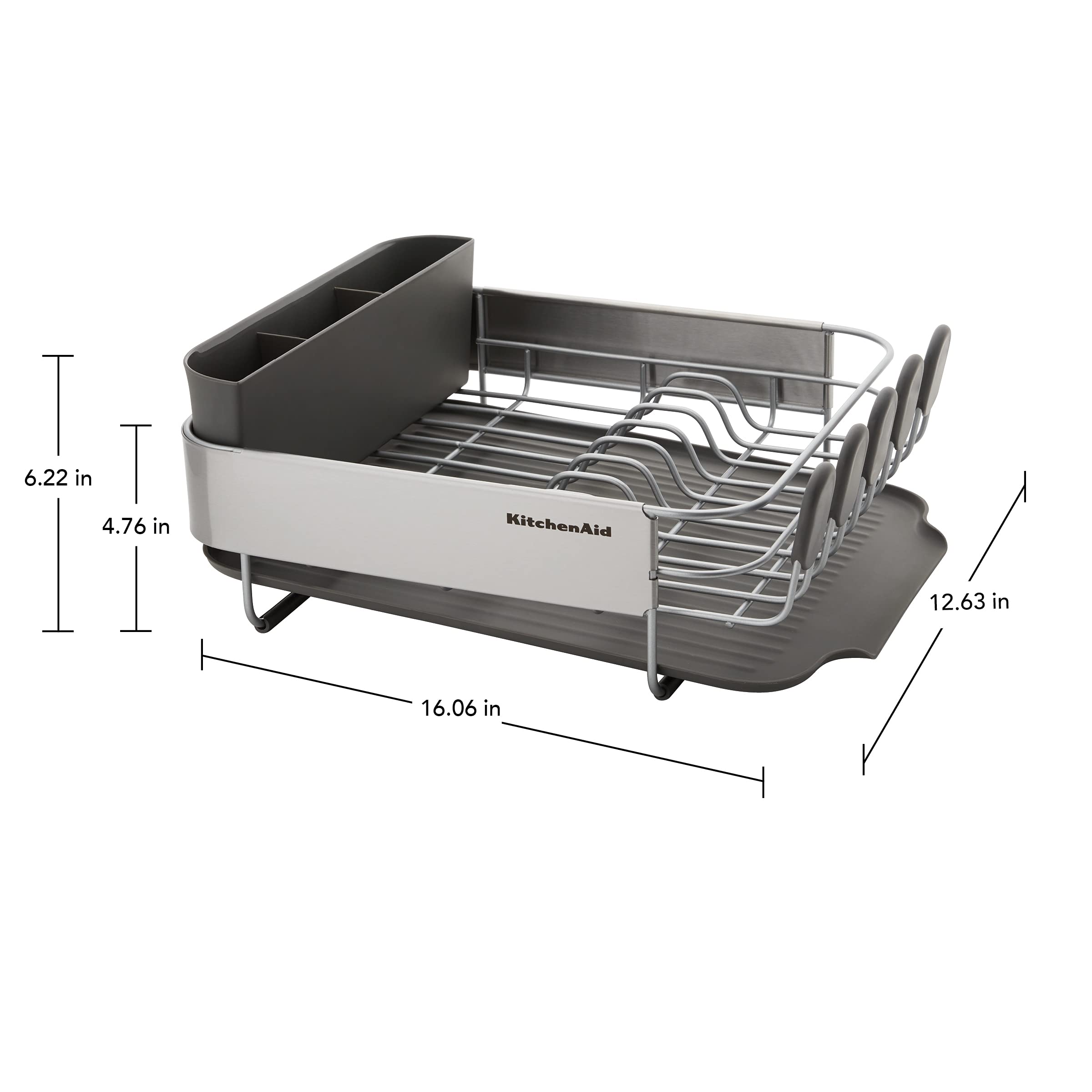 kitchenaid-compact-rust-resistant-dish-rack-with-self-draining-board-16-06-inch- image 5