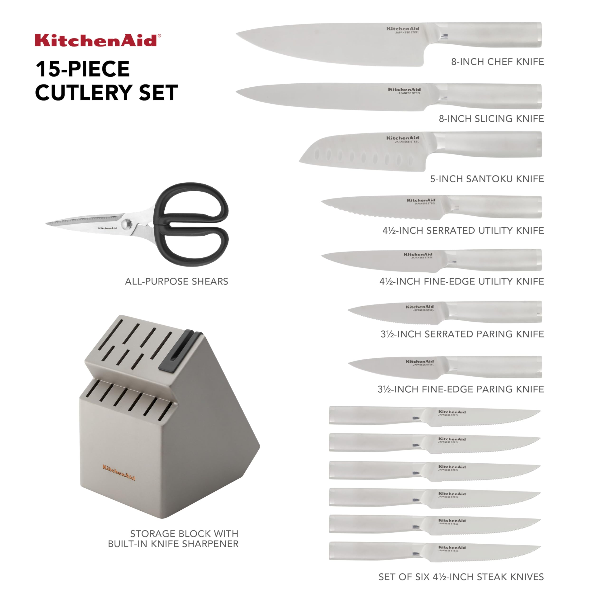 kitchenaid-gourmet-15-piece-forged-knife-block-set-with-built-in-sharpener image 3