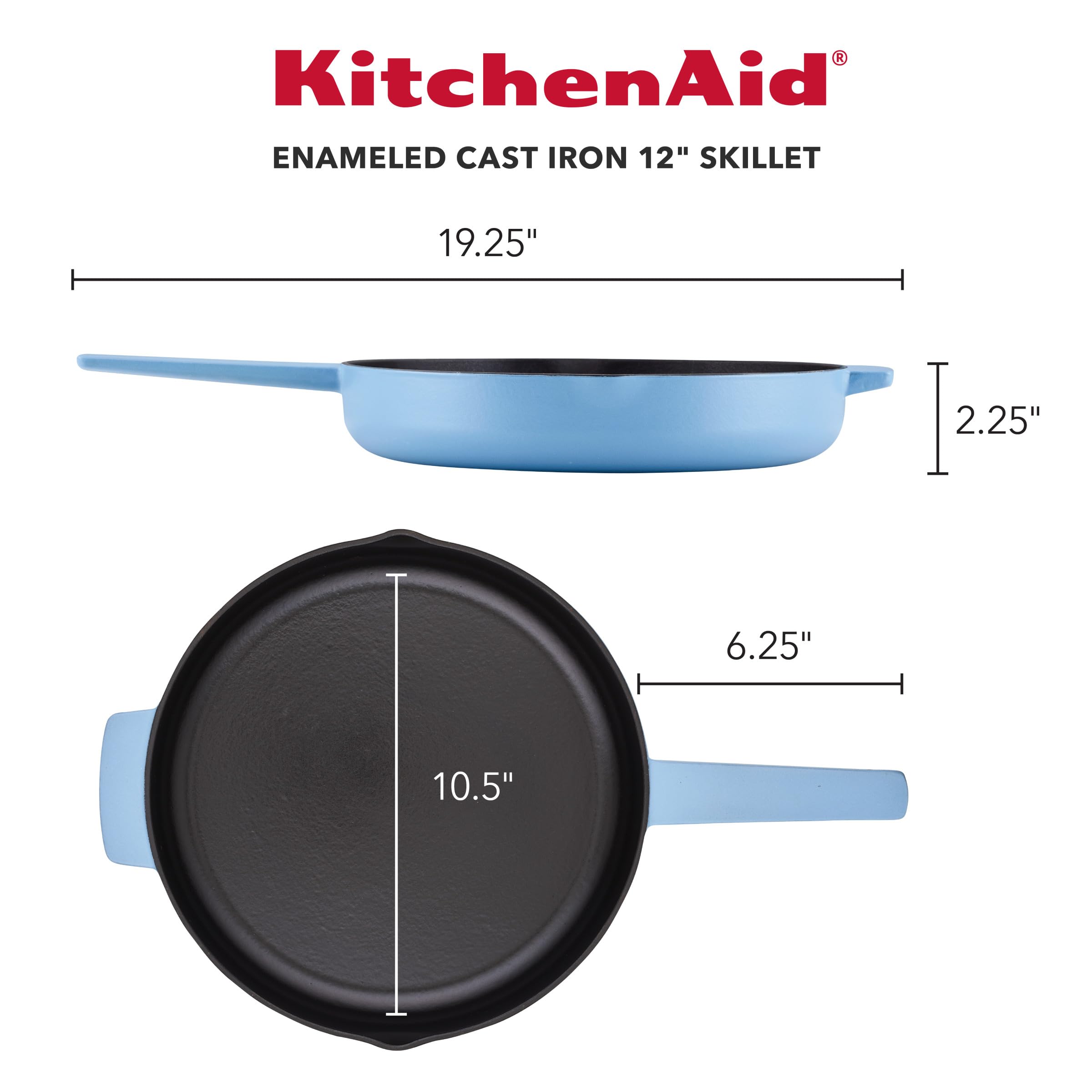 kitchenaid-enameled-cast-iron-frying-pan-skillet-with-helper-handle-and-pour-spo image 2
