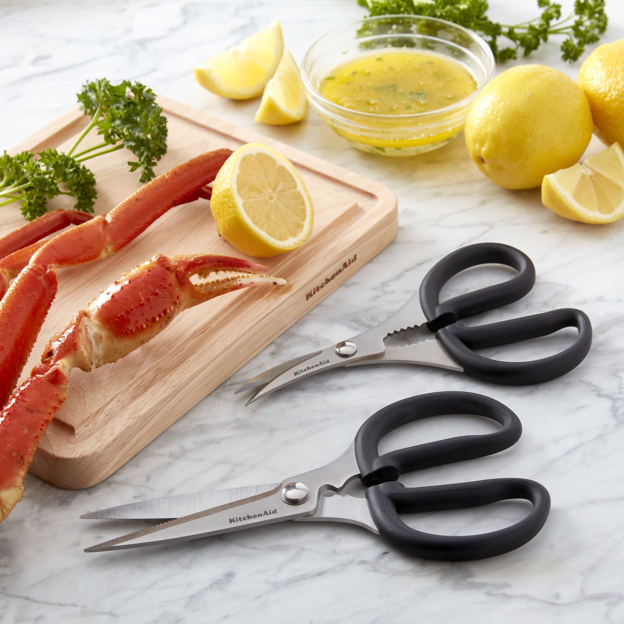 kitchenaid-stainless-steel-set-of-2-all-purpose-and-seafood-shears-with-soft-tou image 7