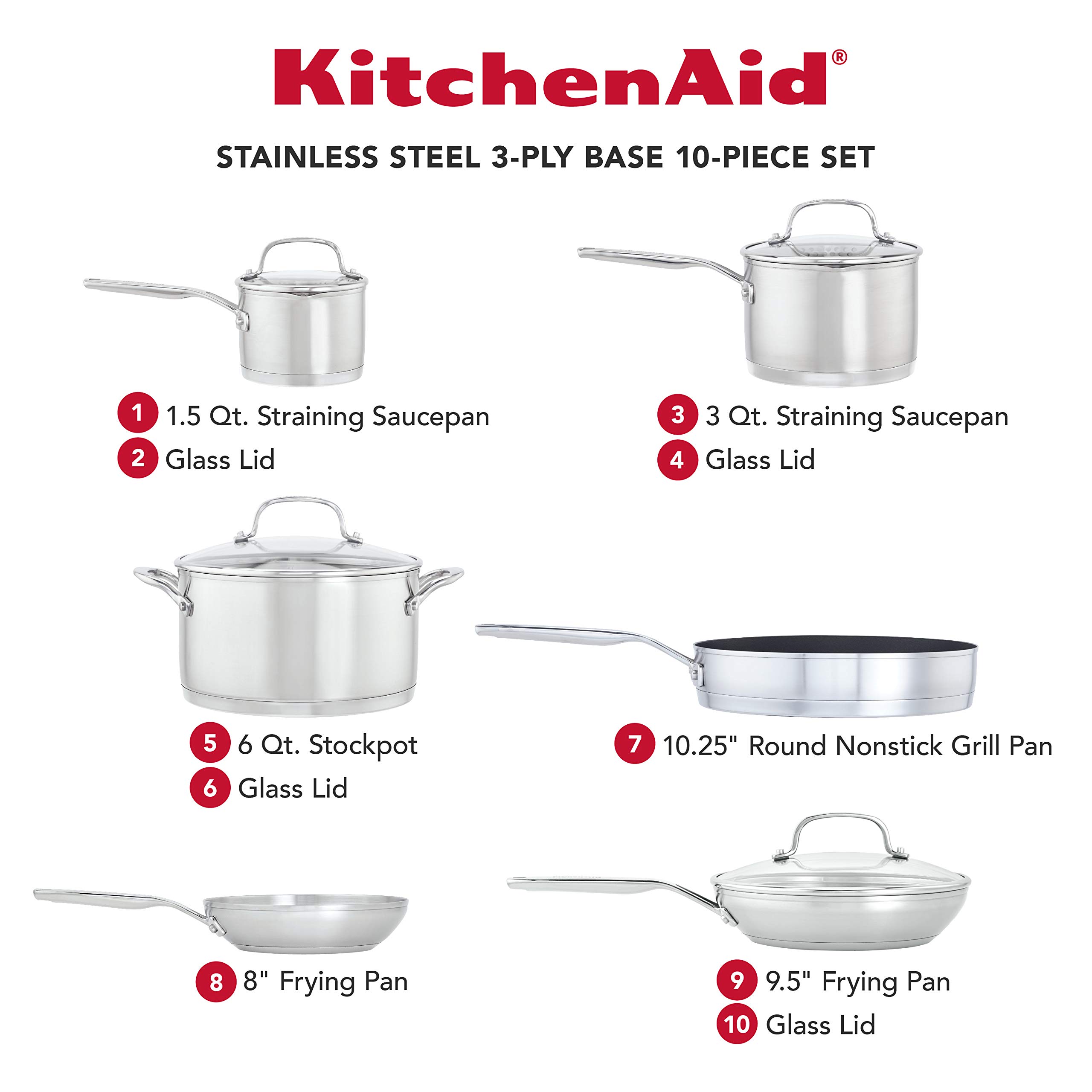 kitchenaid-stainless-steel-3-ply-base-cookware-set-10-piece-induction-compatible image 2