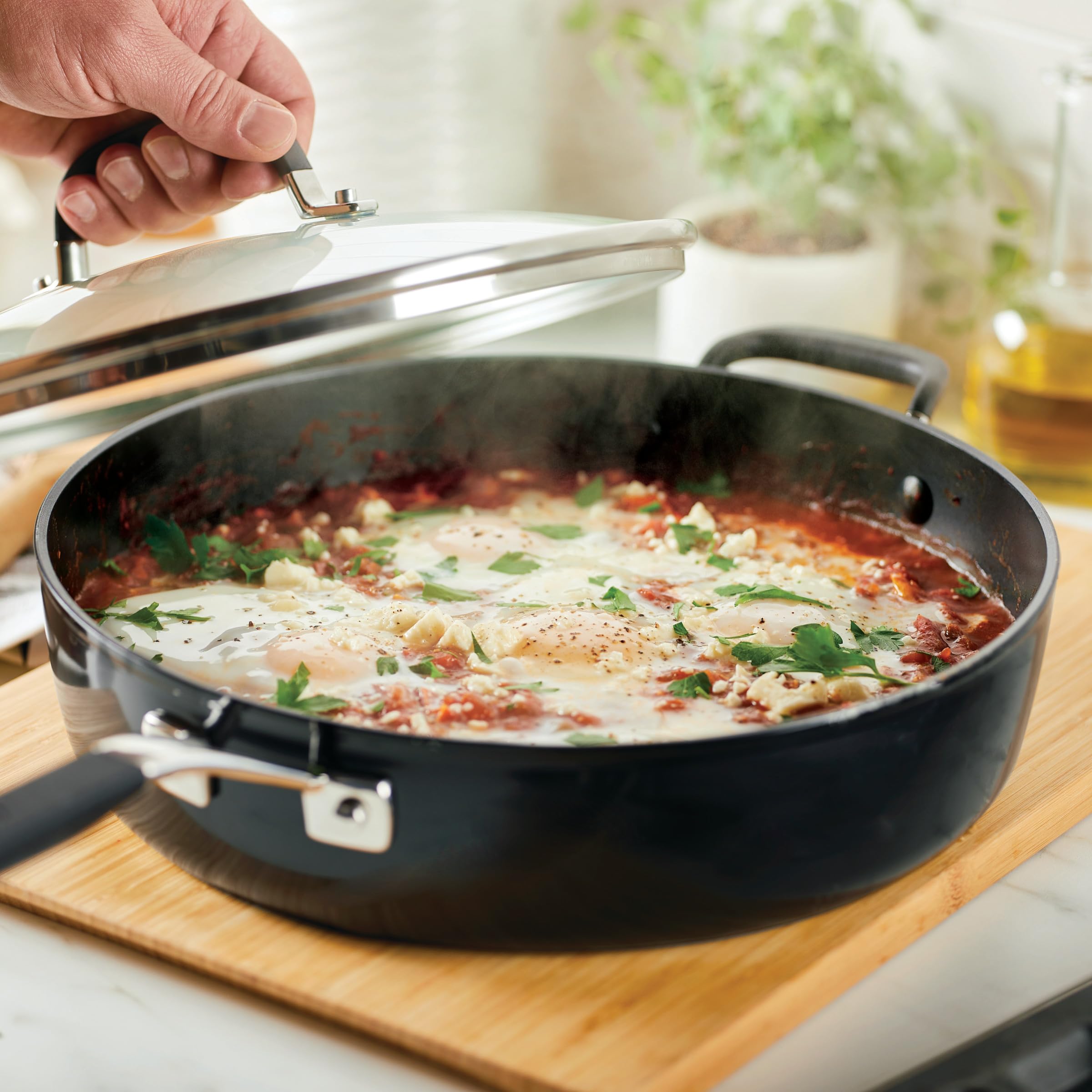 kitchenaid-hard-anodized-nonstick-saute-pan-with-tempered-glass-lid-silicone-gri image 6