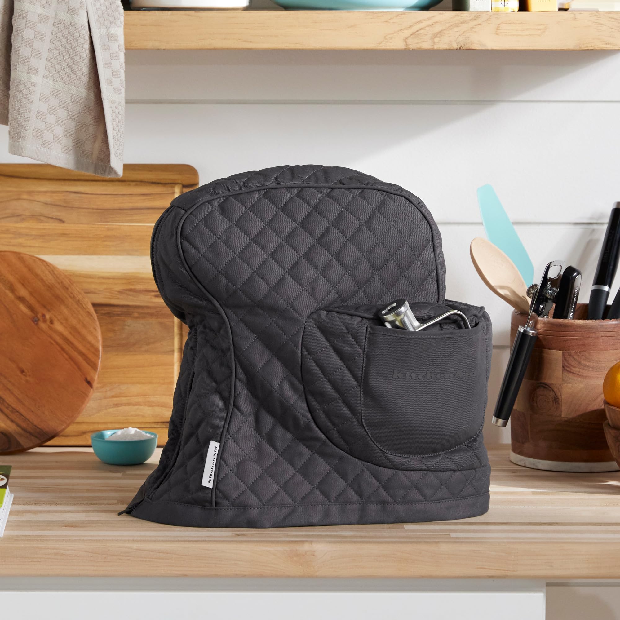 kitchenaid-fitted-tilt-head-stand-mixer-cover-with-storage-pocket-quilted-100-co image 2