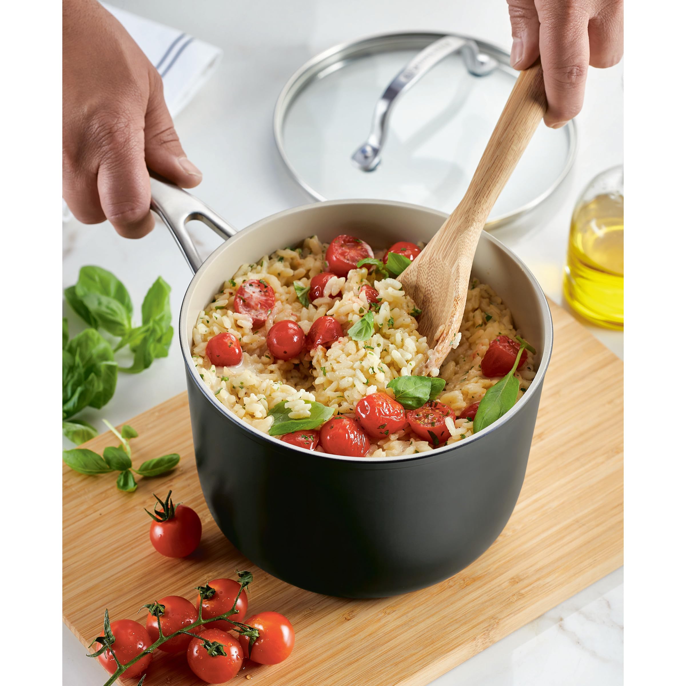 kitchenaid-hard-anodized-ceramic-nonstick-sauce-pan-with-lid-3-quart-matte-black image 8