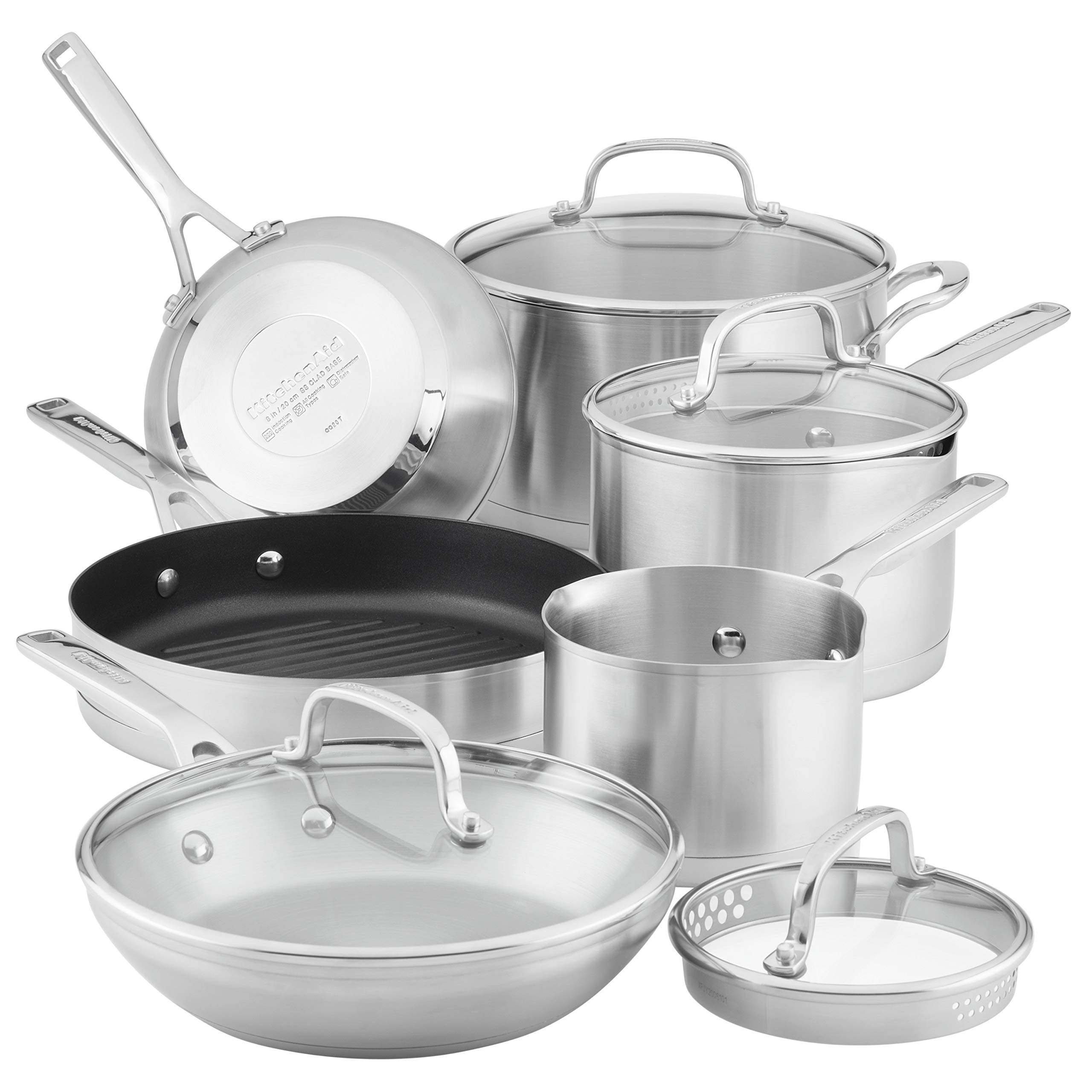 kitchenaid-stainless-steel-3-ply-base-cookware-set-10-piece-induction-compatible image 1