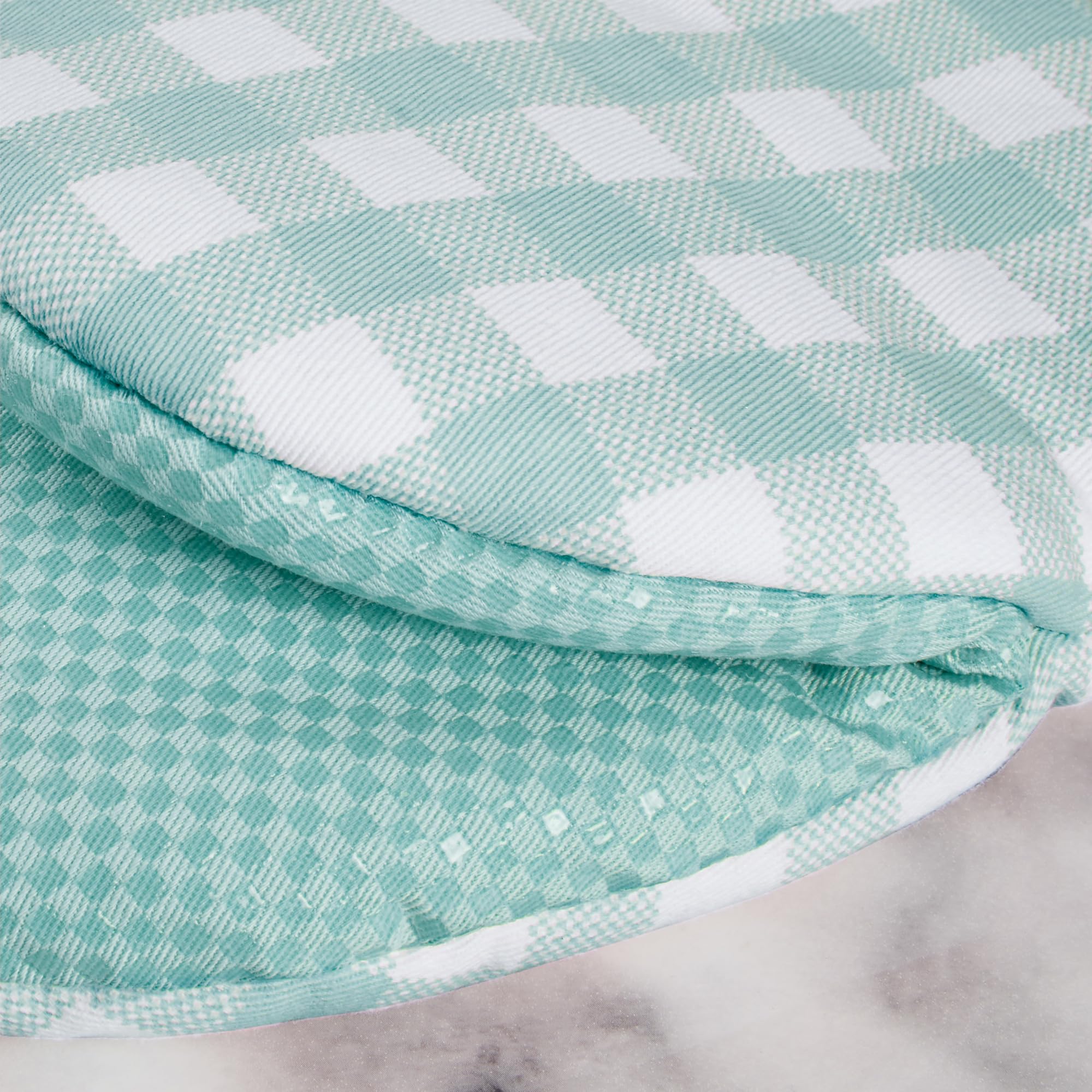 kitchenaid-gingham-mini-oven-mitt-2-pack-set-mineral-water-5-5-x8 image 5