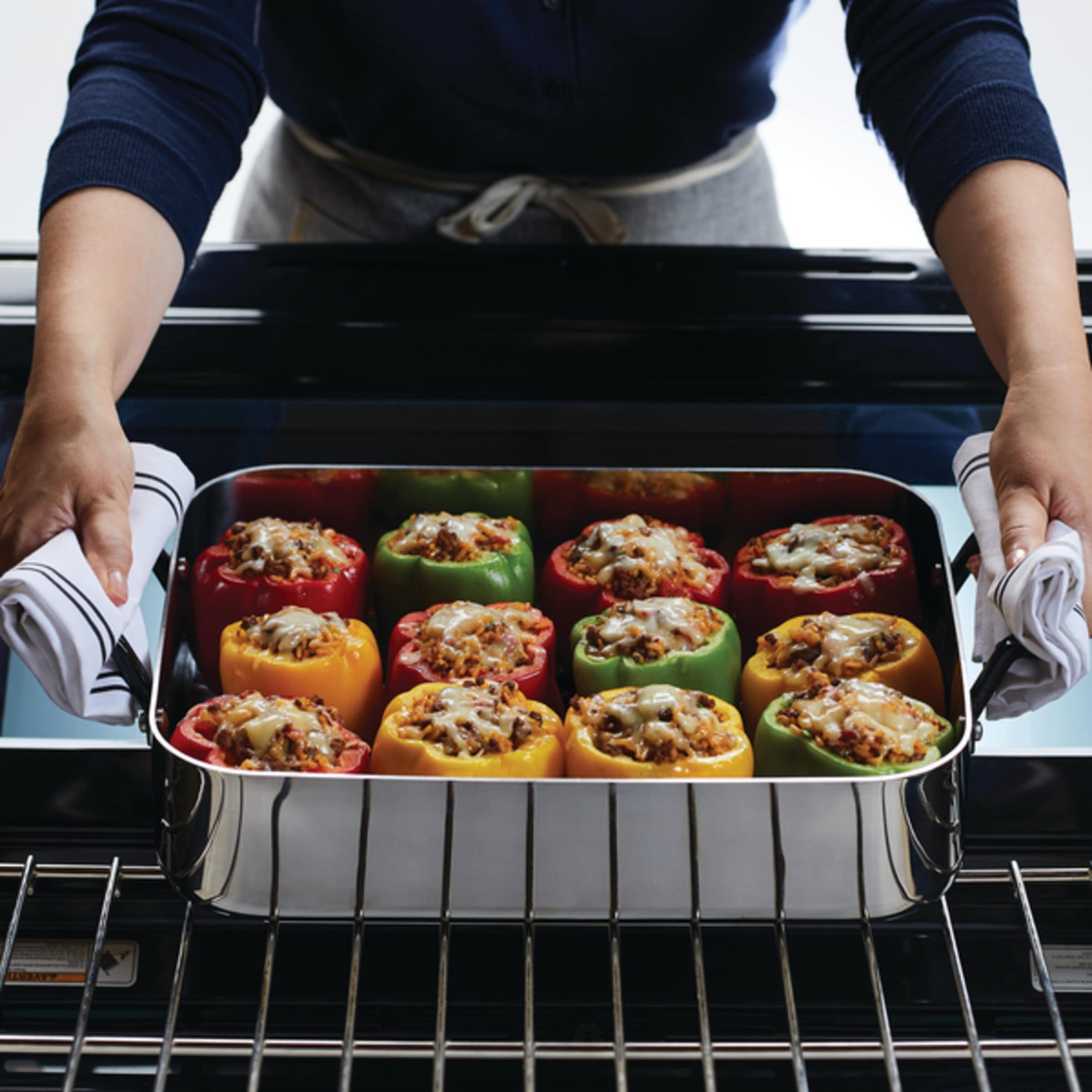 kitchenaid-5-ply-clad-stainless-steel-roaster-with-removable-rack-15-x-11-5-poli image 6