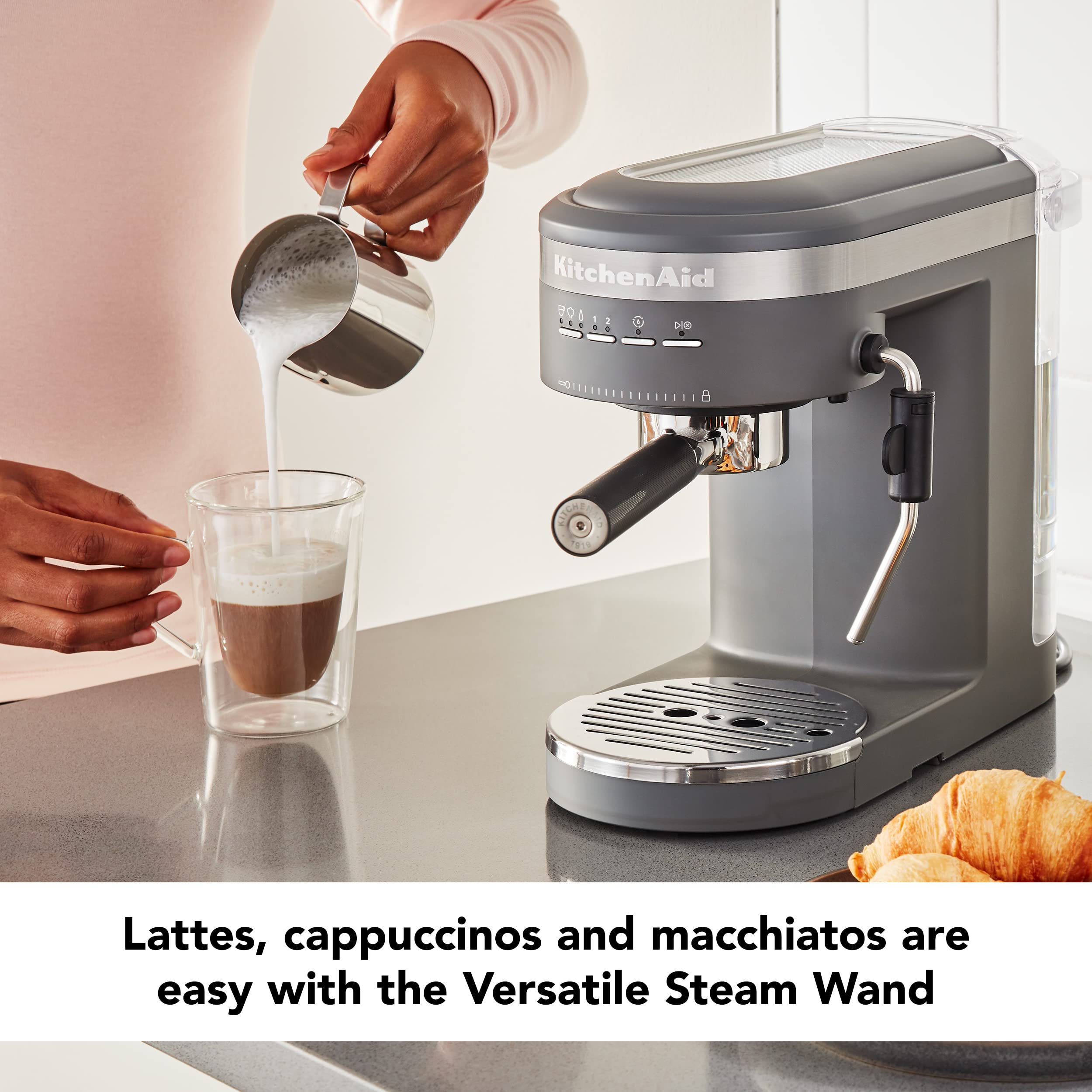 kitchenaid-semi-automatic-espresso-machine-kes6403-charcoal-grey image 3