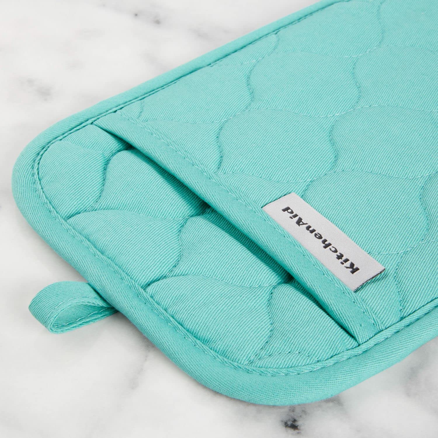 kitchenaid-quilted-cotton-terry-cloth-4-piece-kitchen-set-aqua-sky image 5
