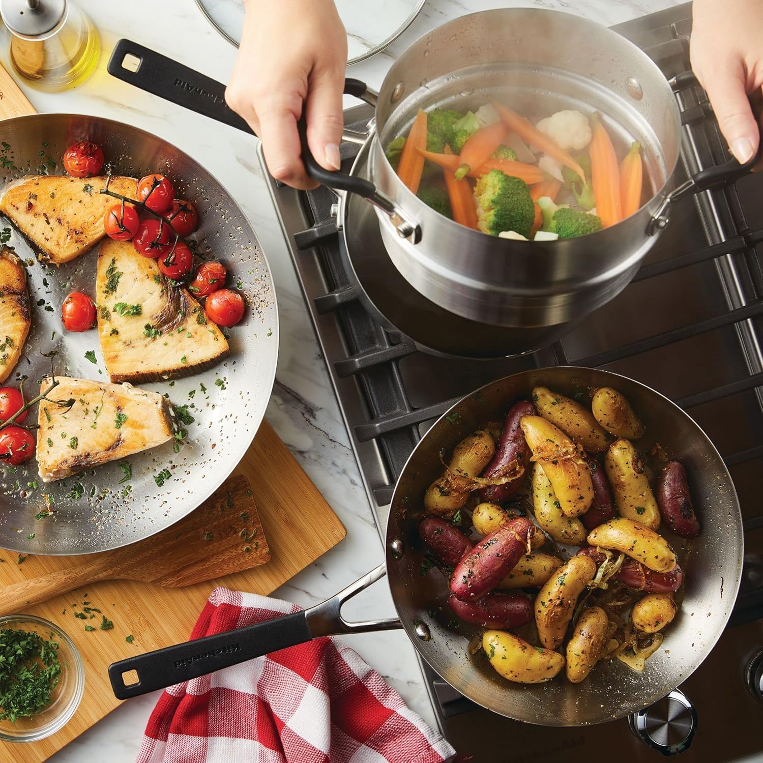 kitchenaid-stainless-steel-cookware-induction-pots-and-pans-set-10-piece-brushed image 8