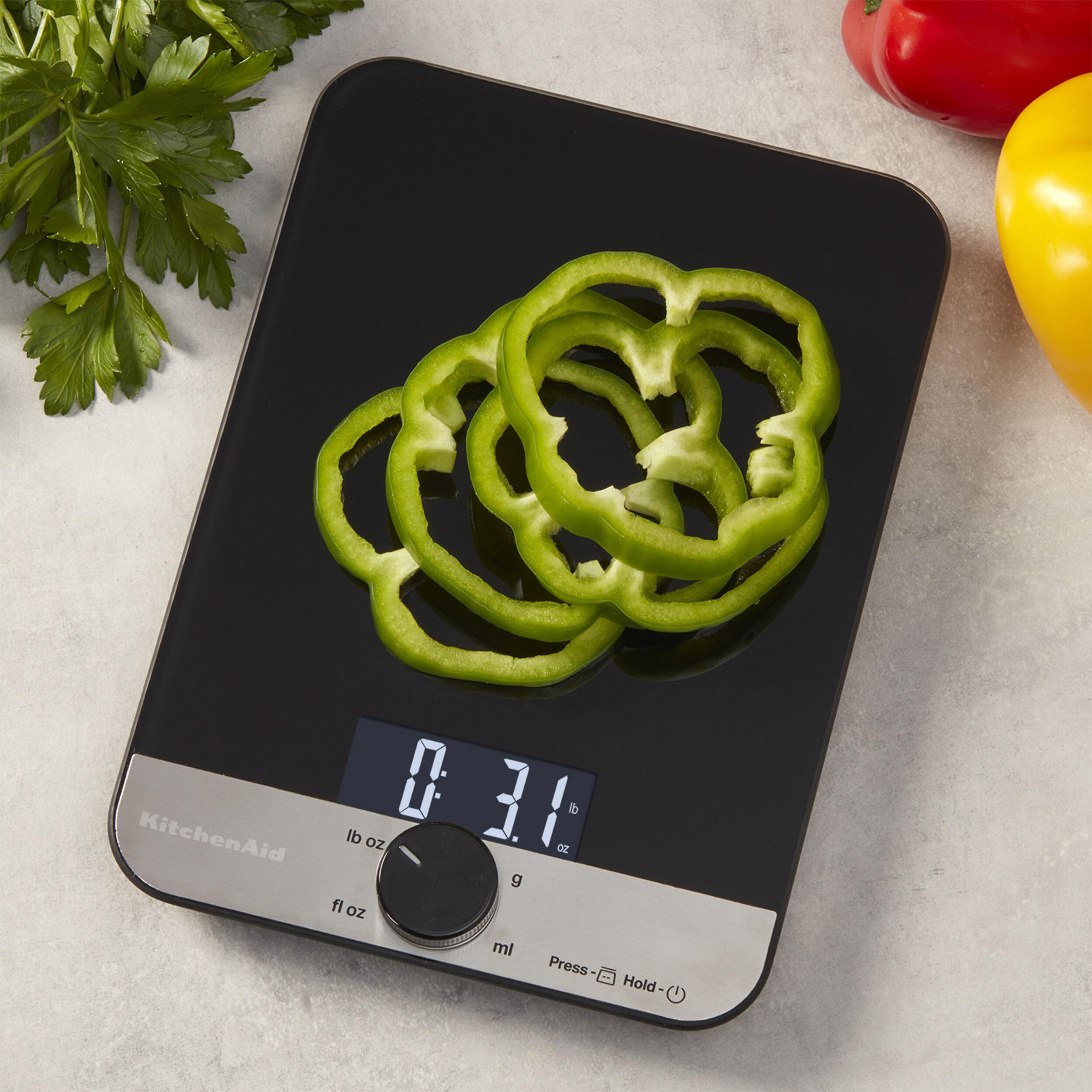 kitchenaid-kq908-11-pound-glass-surface-digital-kitchen-scale-black image 3