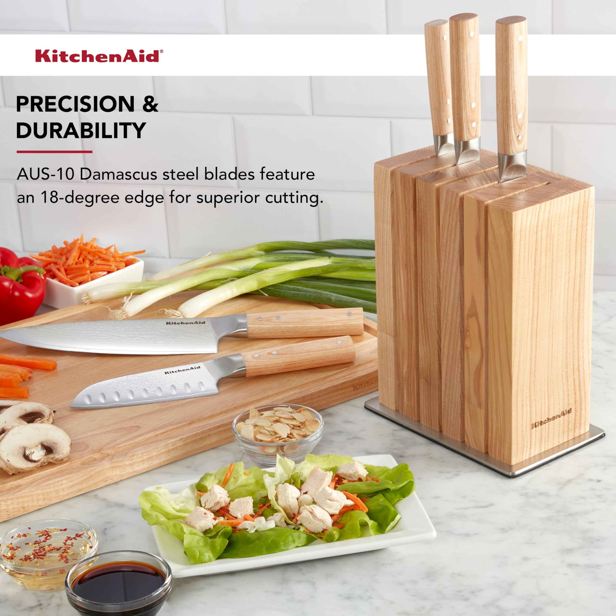 kitchenaid-6-piece-ashwood-forged-knife-block-set-with-aus-10-damascus-steel-bla image 2