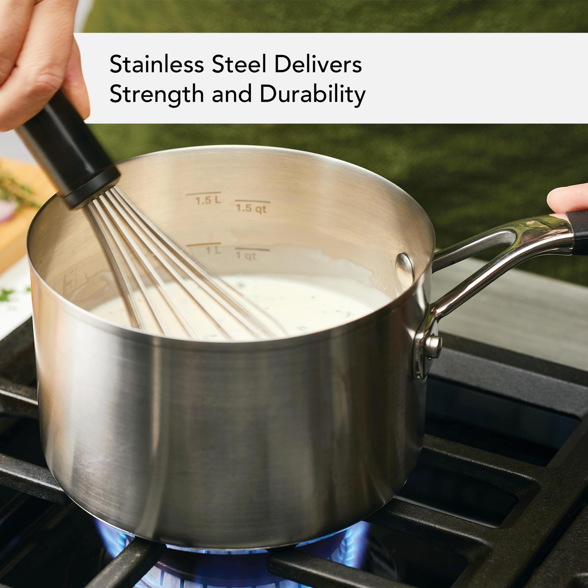 kitchenaid-3-quart-brushed-stainless-steel-induction-saucepan-with-lid image 3