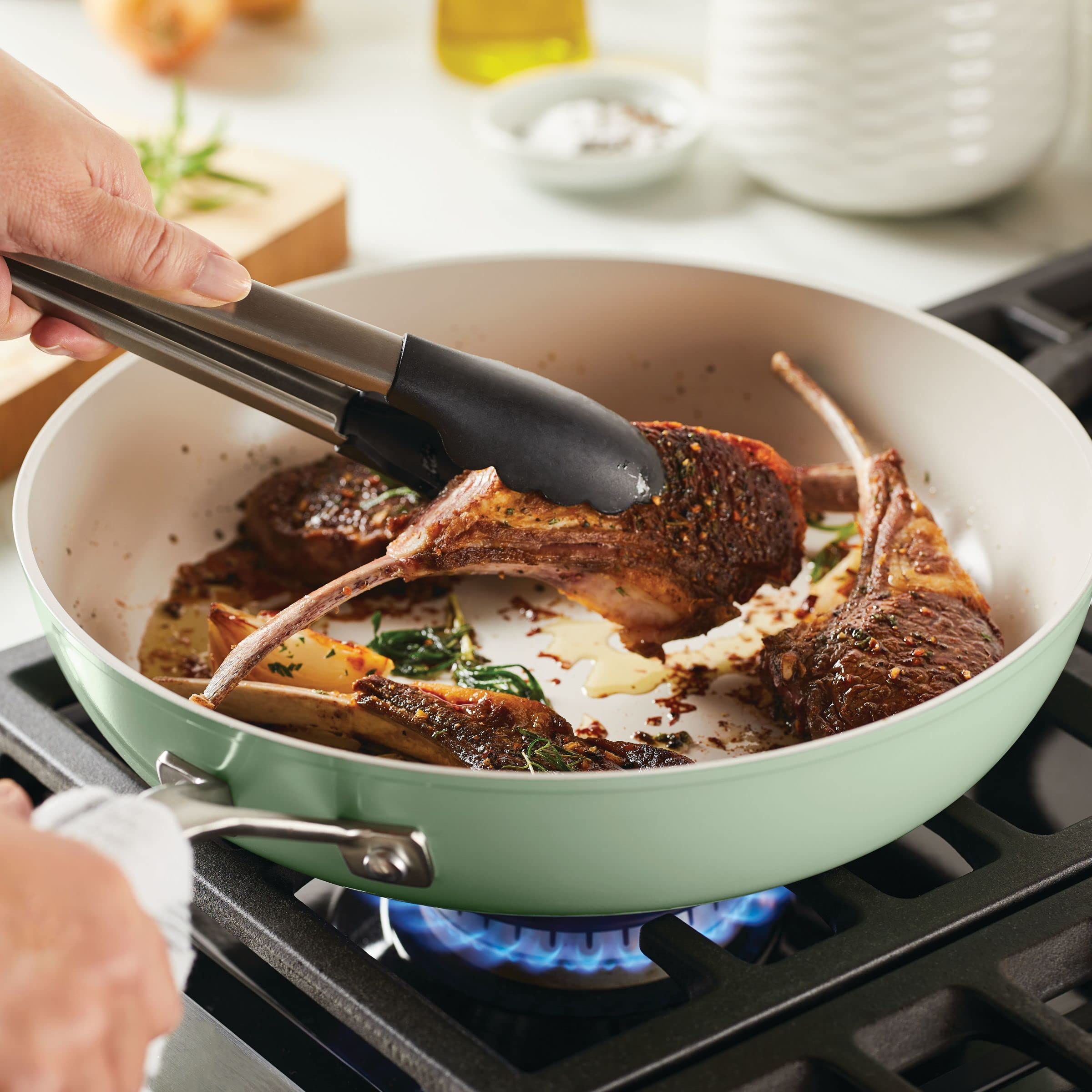 kitchenaid-hard-anodized-ceramic-nonstick-frying-pan-skillet-12-25-inch-pistachi image 6