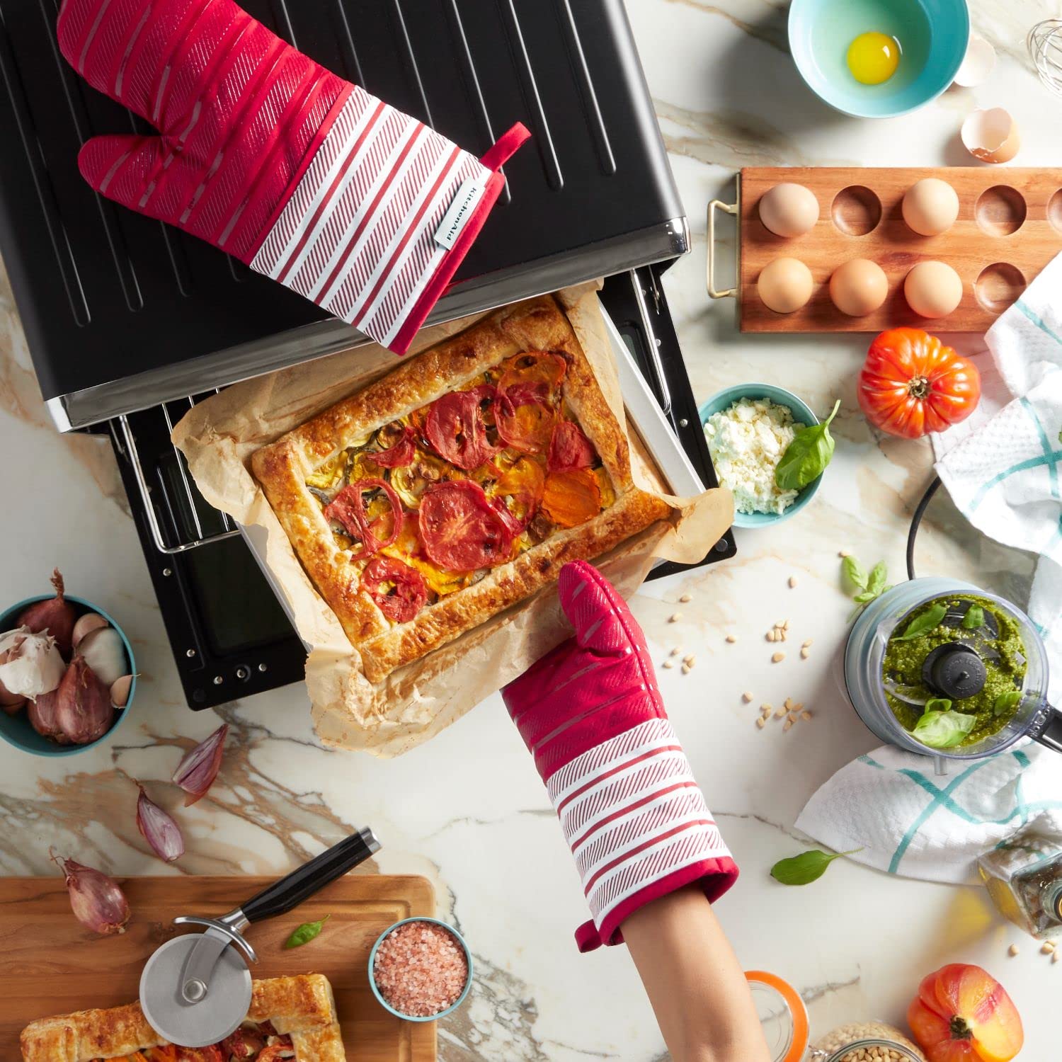 kitchenaid-albany-oven-mitt-2-pack-set-passion-red-7x13-inches-heat-resistant-wi image 5