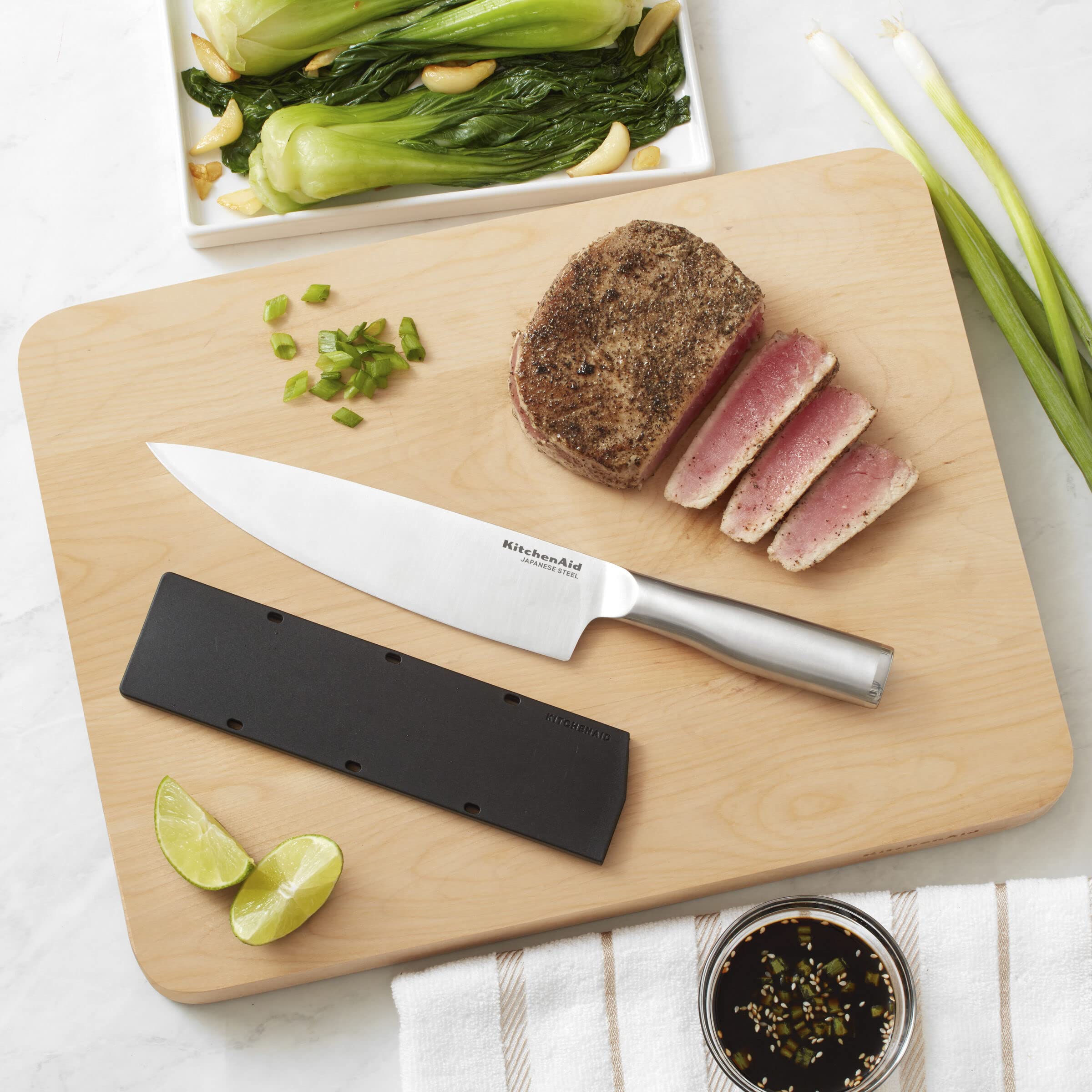 kitchenaid-gourmet-forged-stainless-steel-chef-knife-with-blade-cover-8-inch-bru image 2