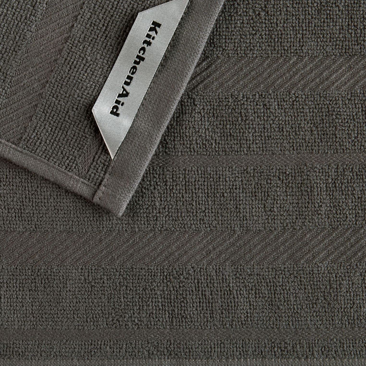 kitchenaid-albany-dishcloth-8-piece-set-charcoal-grey-white-12-x12 image 3